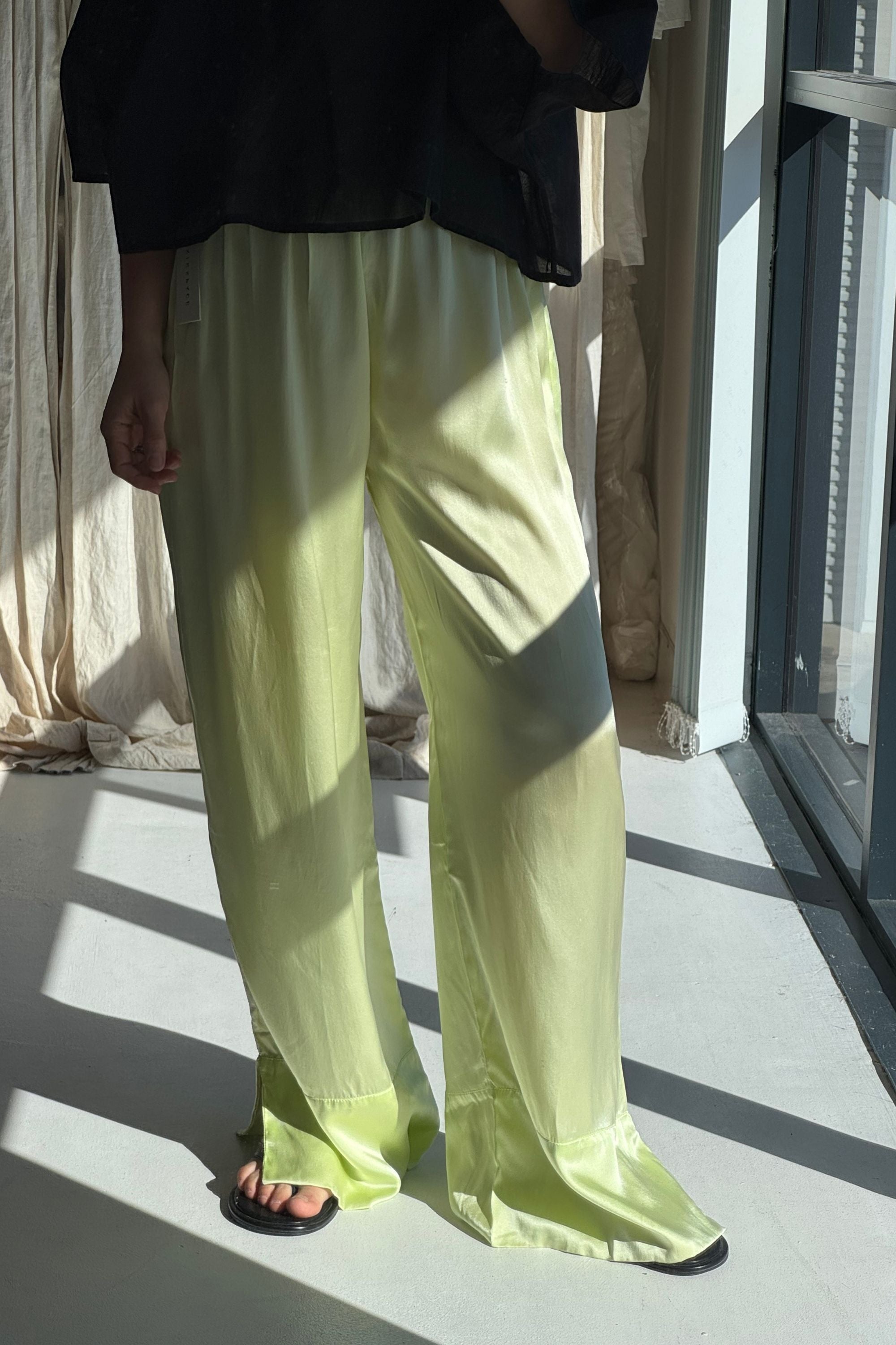 SAMPLE SALE | Ida Silk Pant Sunny Lime