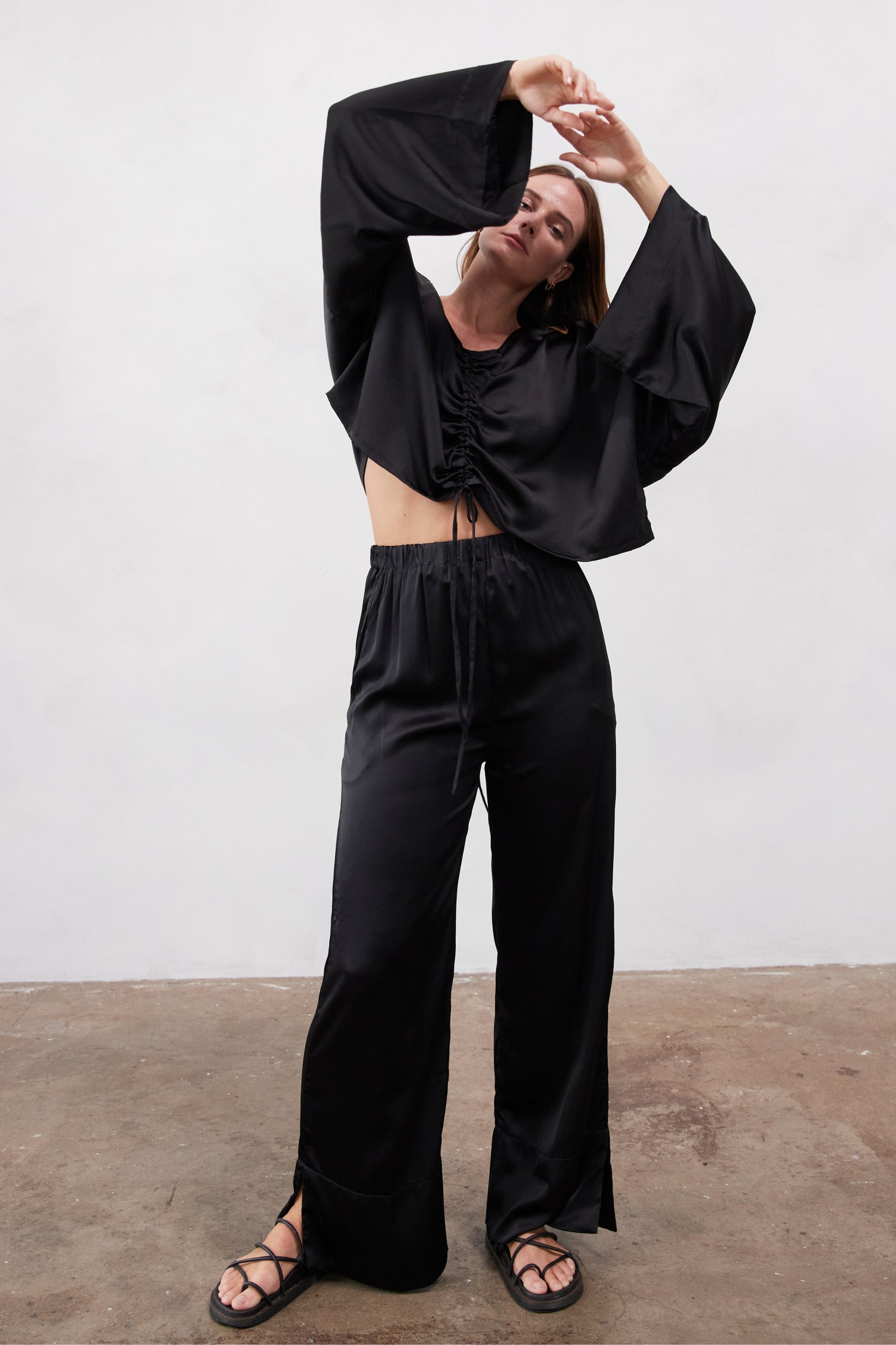 Ida Silk Pant Black