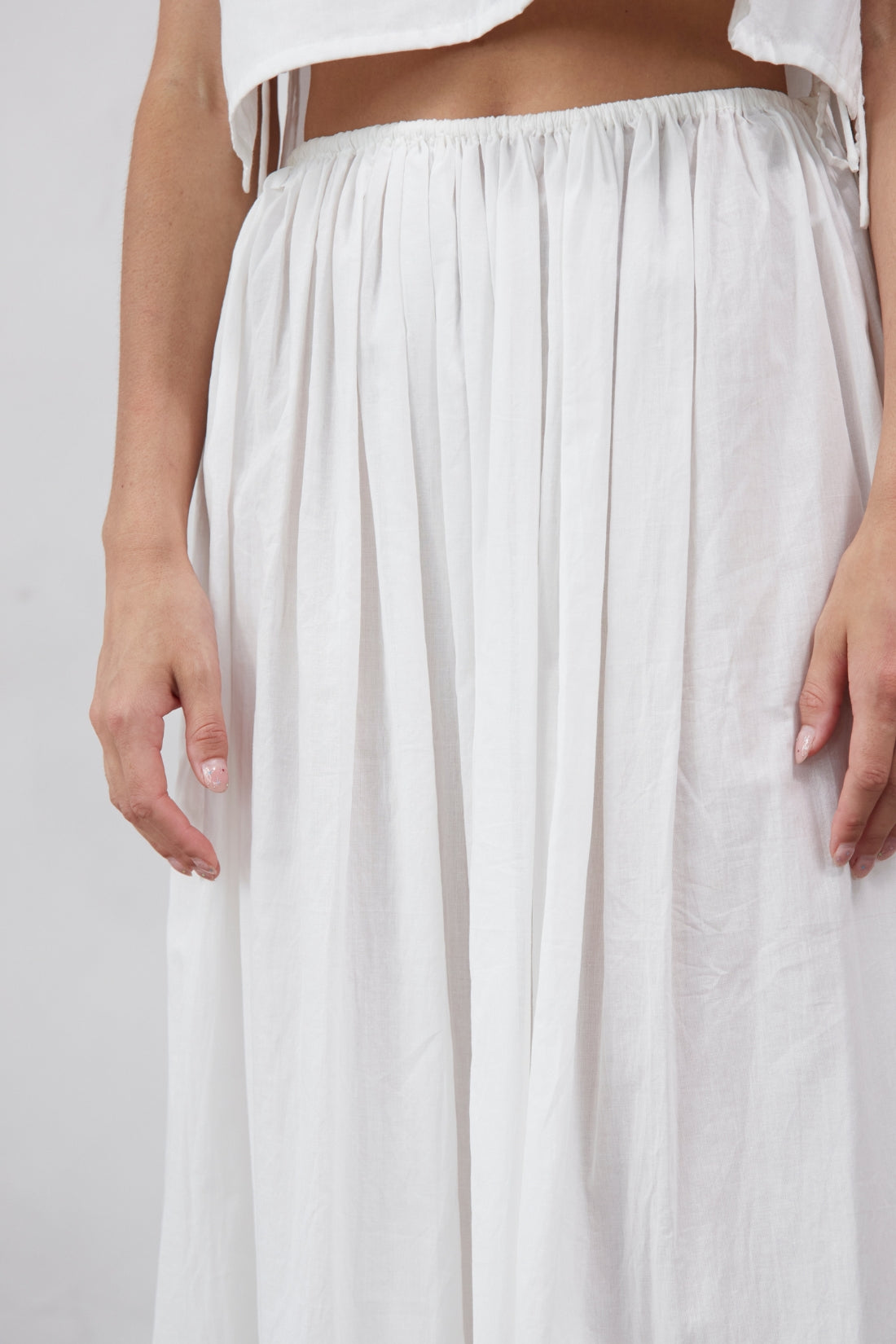 Maya Organic Cotton Maxi Skirt White