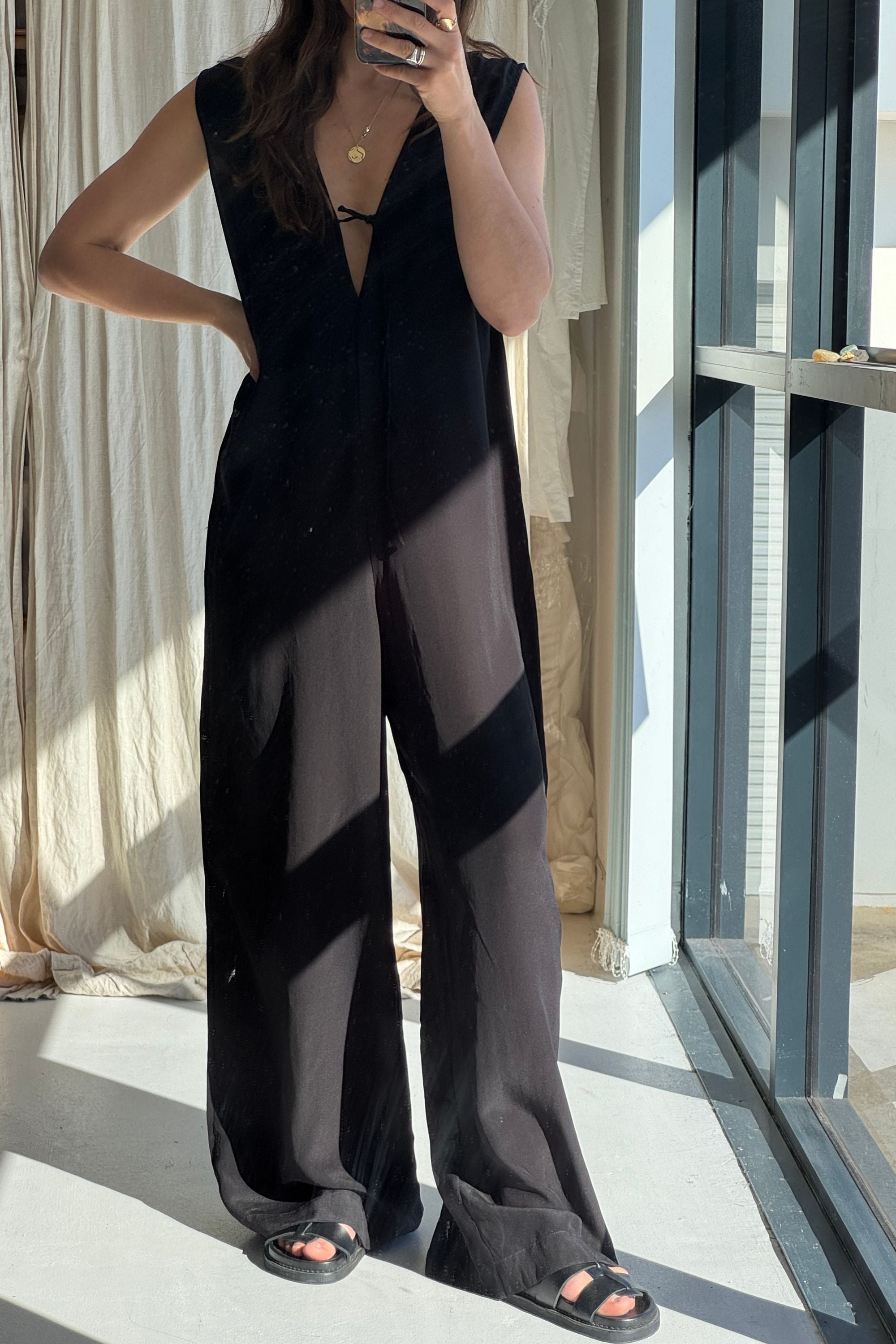 SAMPLE SALE | Valentina Silk Jumpsuit Black