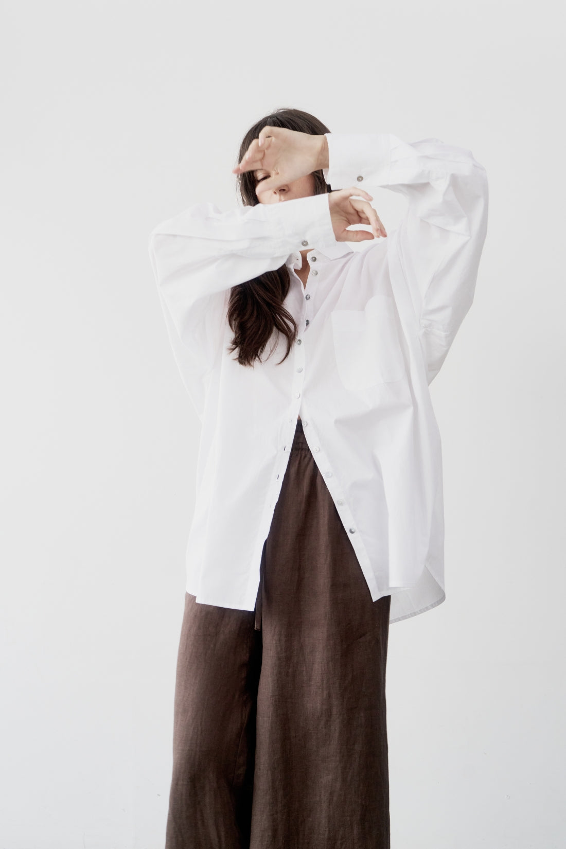 Mateo Cotton Poplin Shirt White