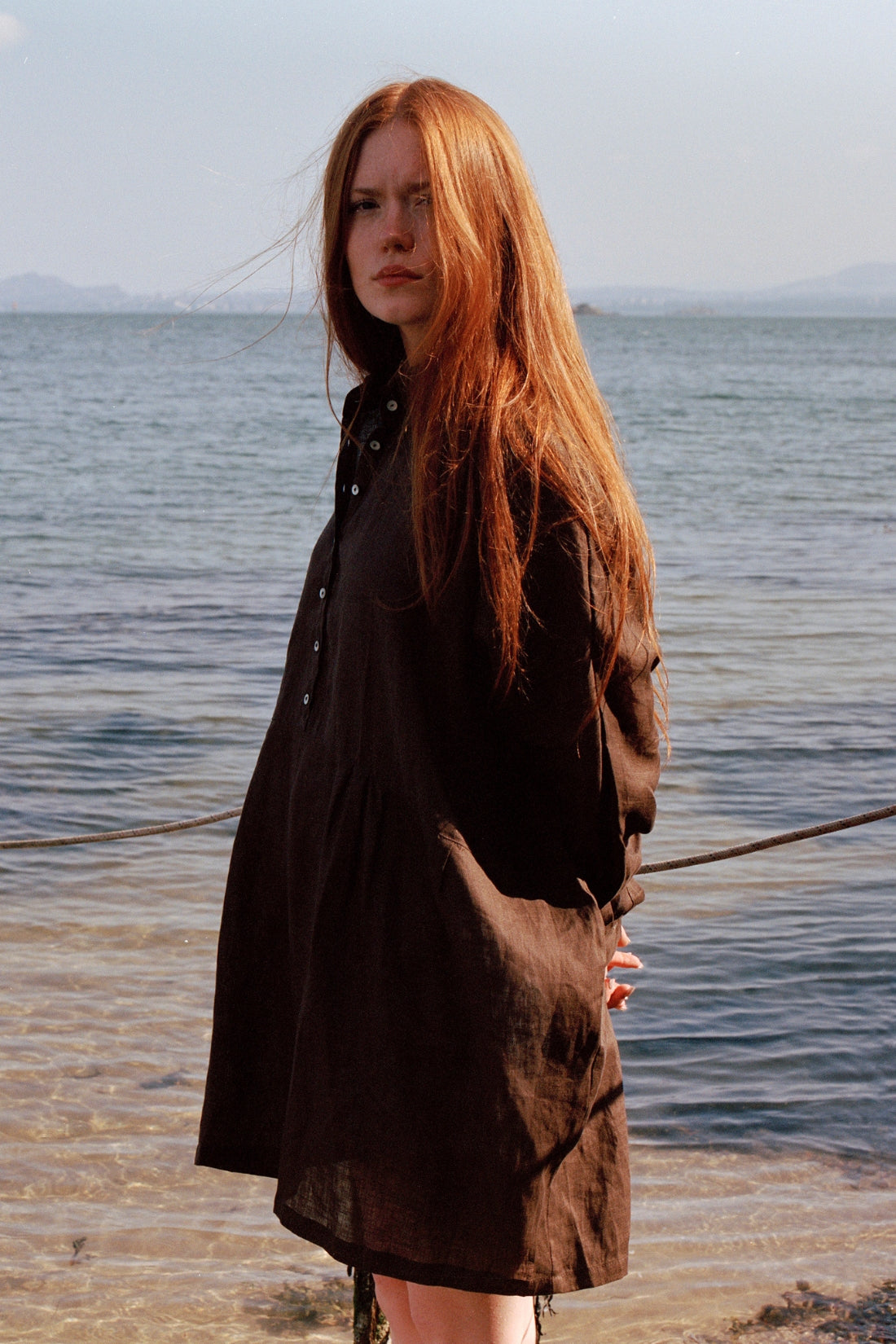 Byron Oversized Shirt Dress Cacao