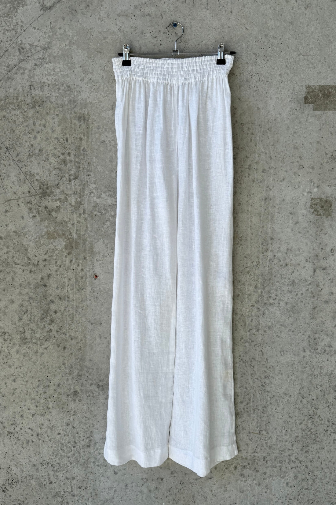 SAMPLE SALE | Straight leg linen lounge pant white