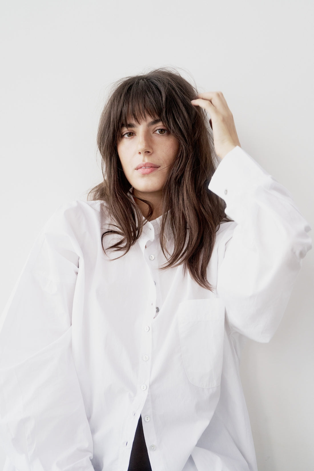 Mateo Cotton Poplin Shirt White