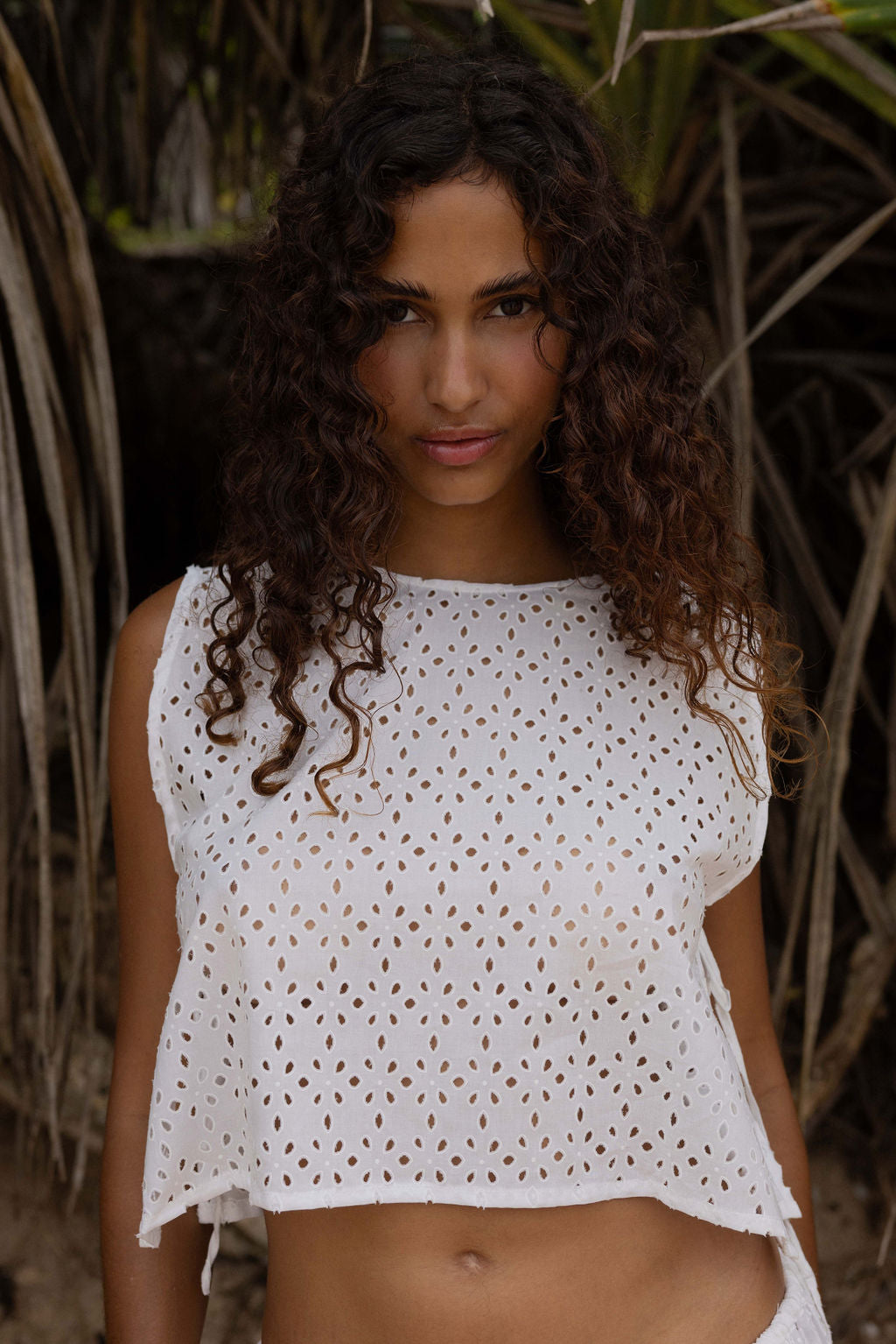 Tulum Anglaise Top White