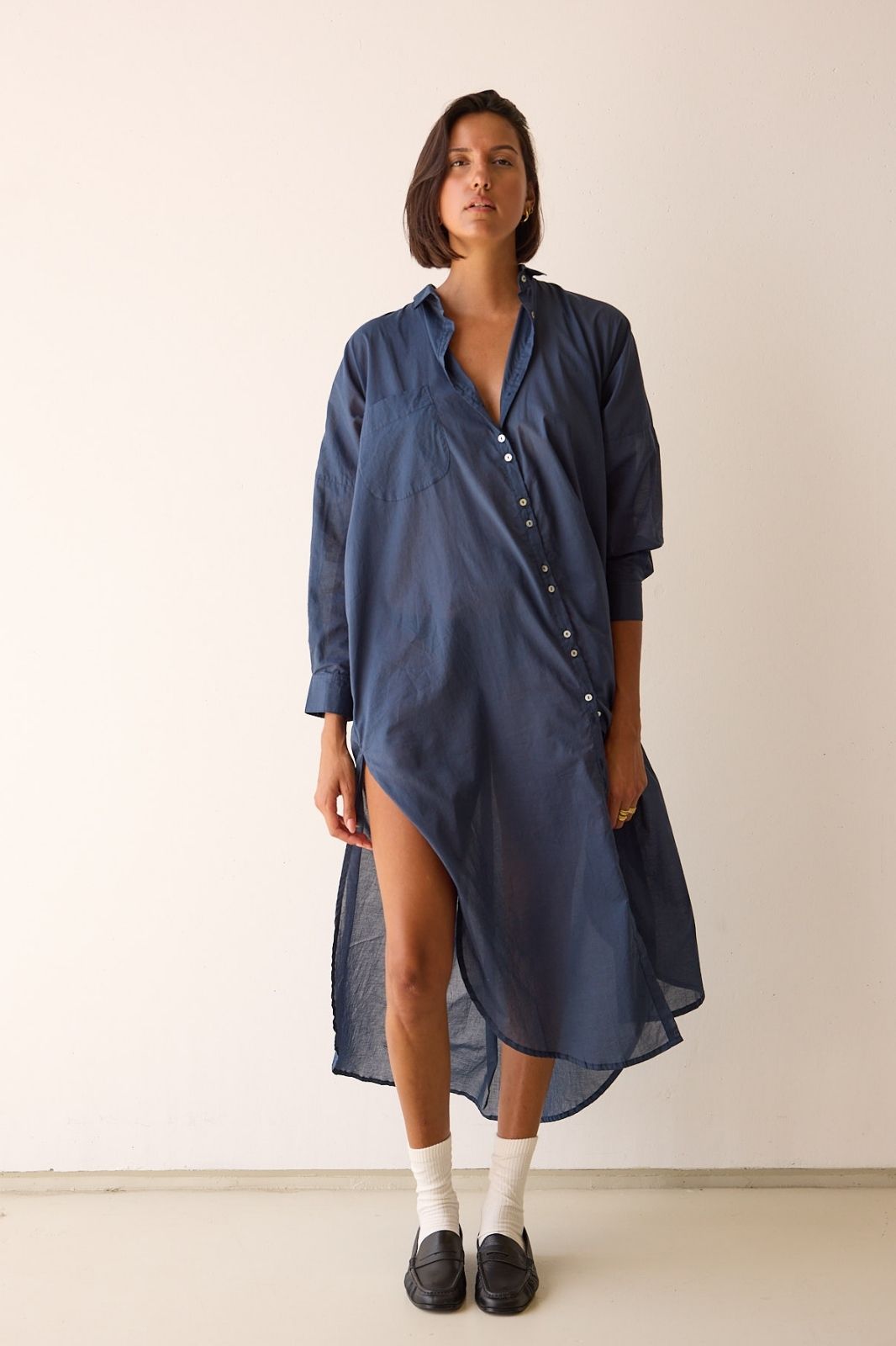 Santorini Shirt Dress Midnight — UNIKSPACE