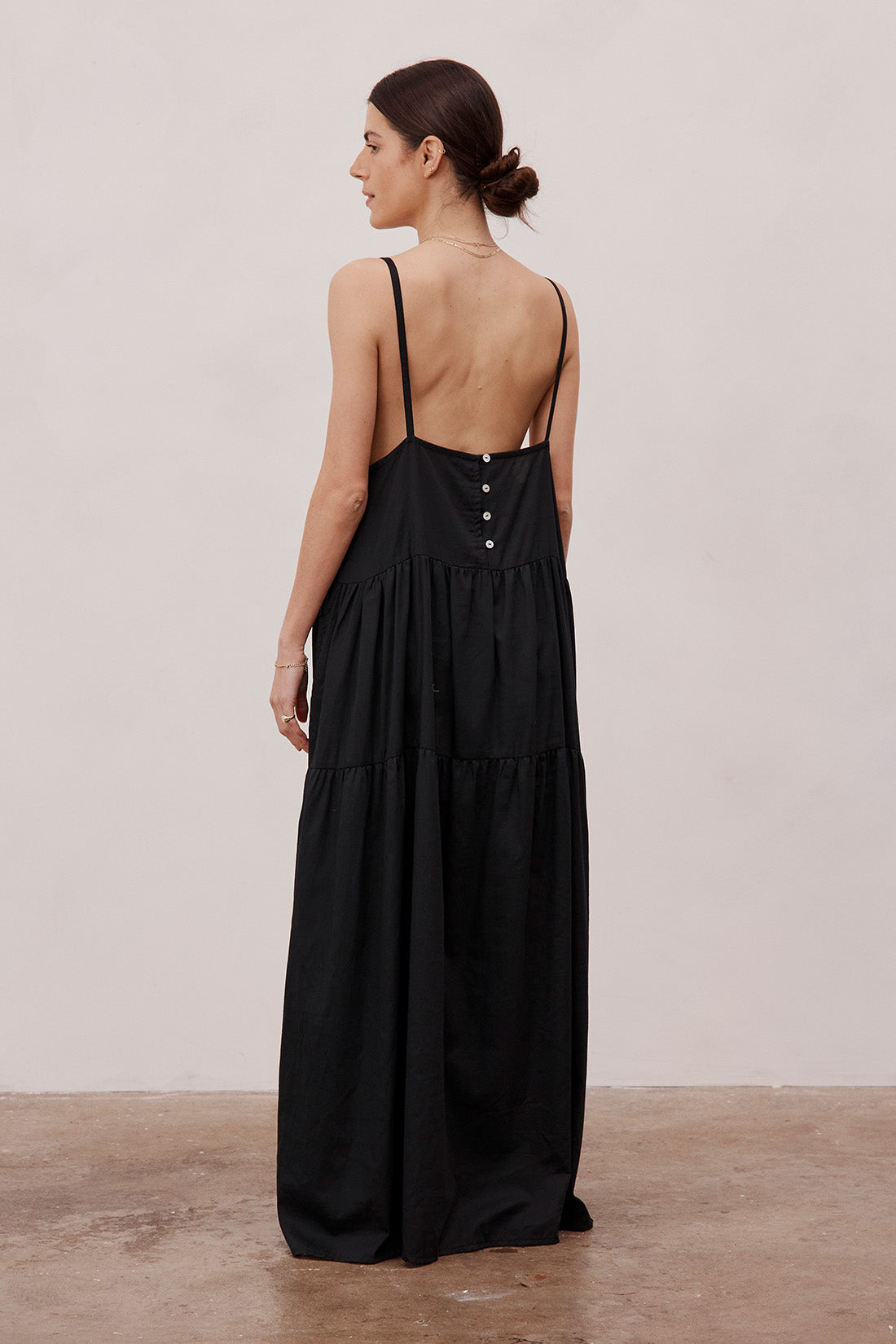 Austen Pleated Maxi Dress Black