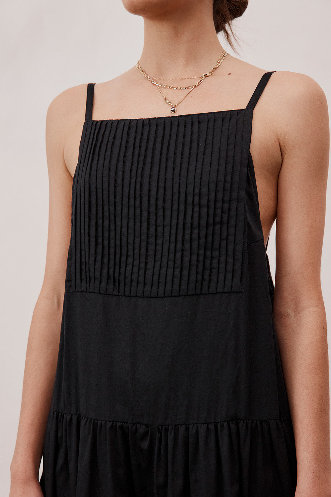 Austen Pleated Maxi Dress Black