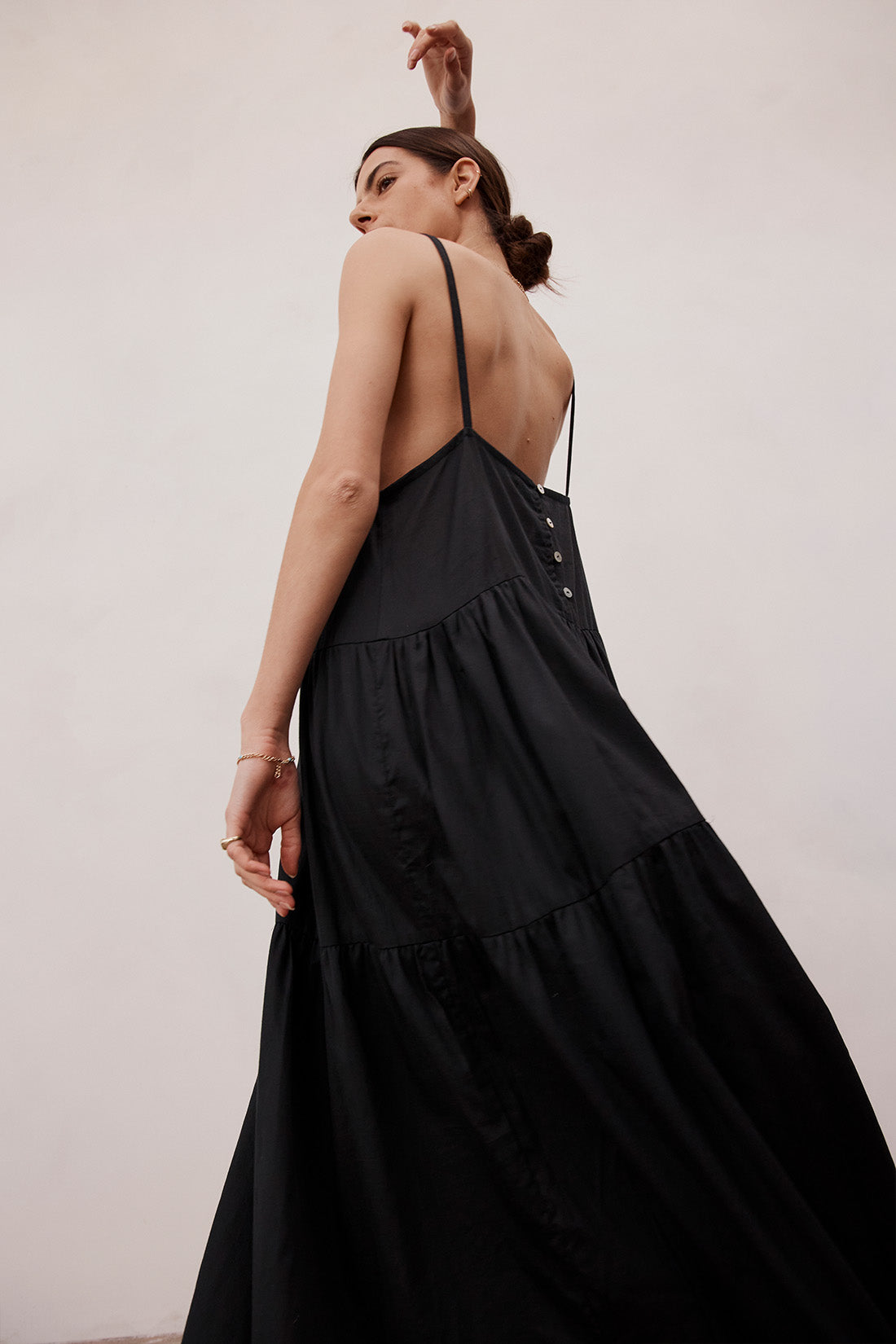 Austen Pleated Maxi Dress Black