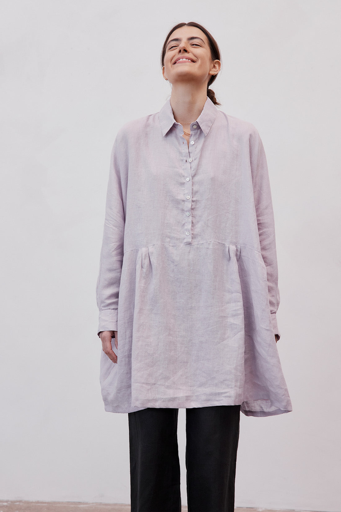 Byron Oversized Shirt Dress Mist