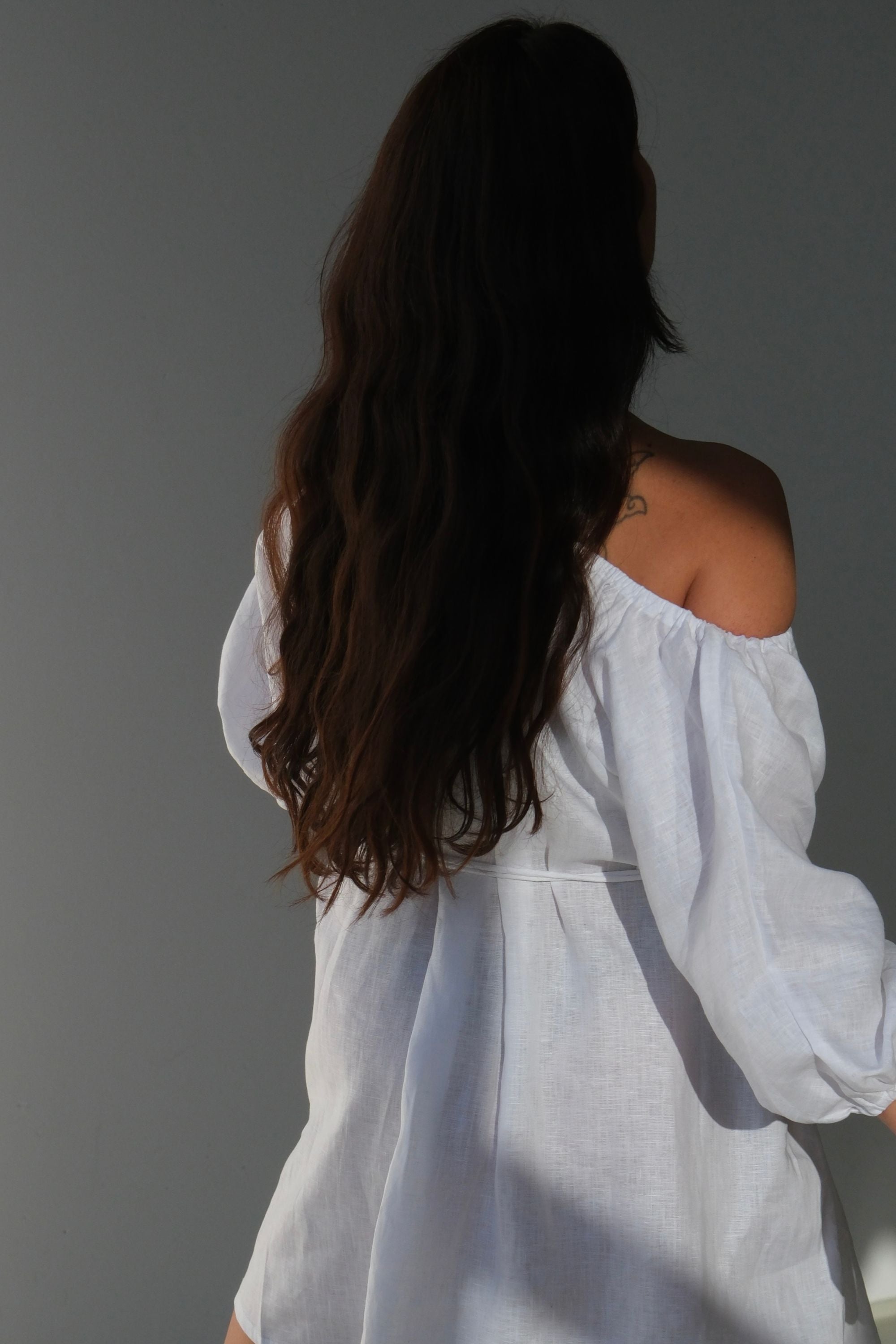 Daisy Linen Mini Dress White