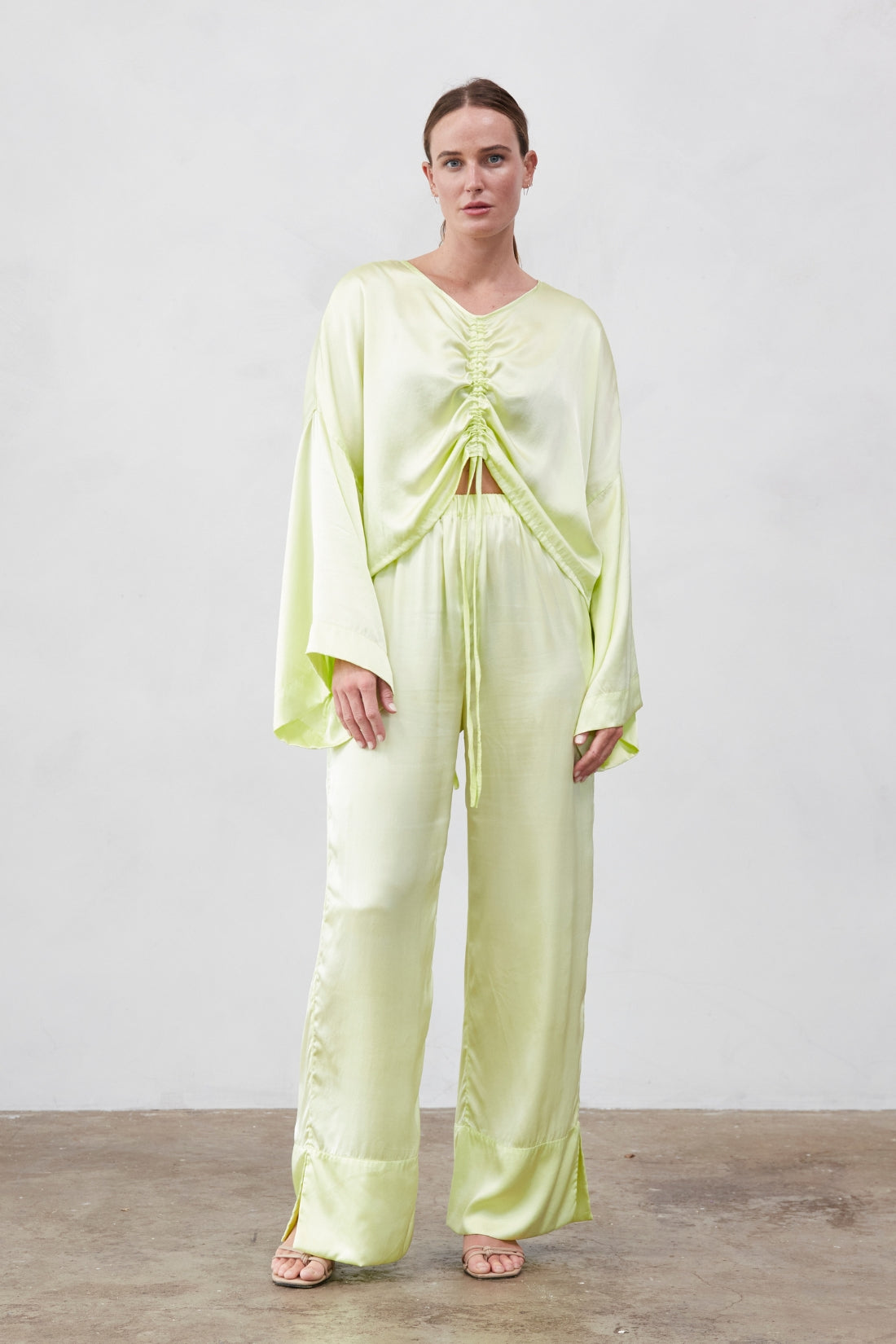 Ida Silk Pant Sunny Lime