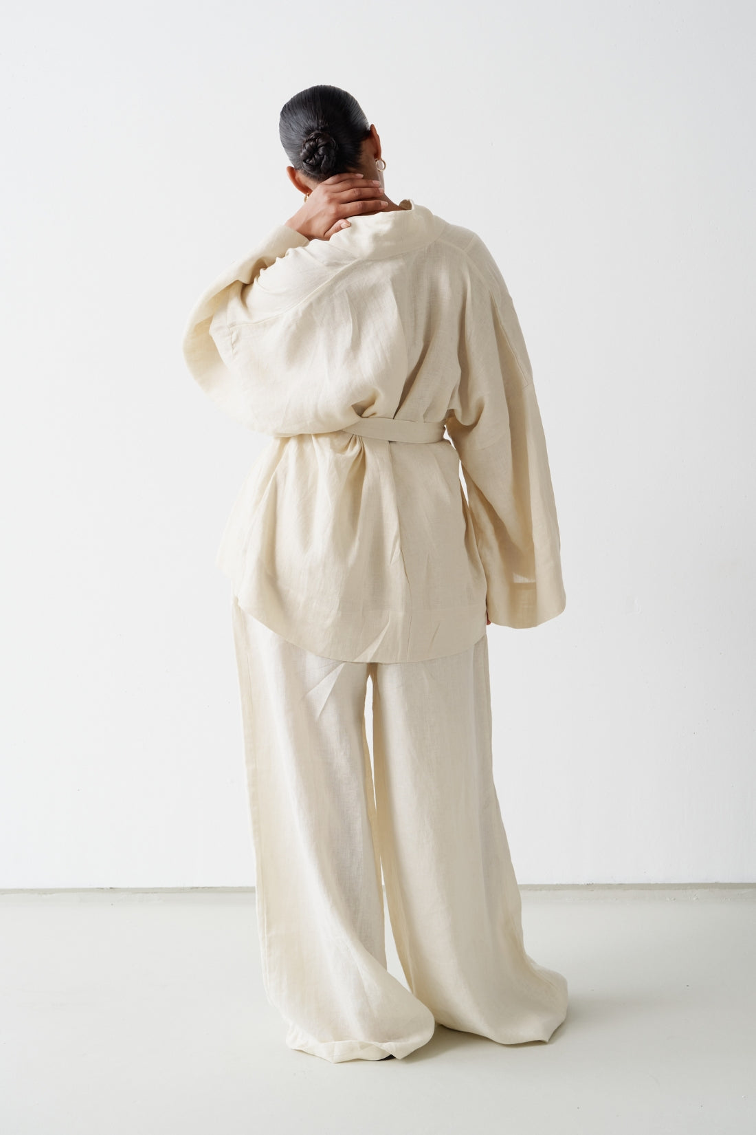 Jonathan Wide Leg Linen Pant Shell