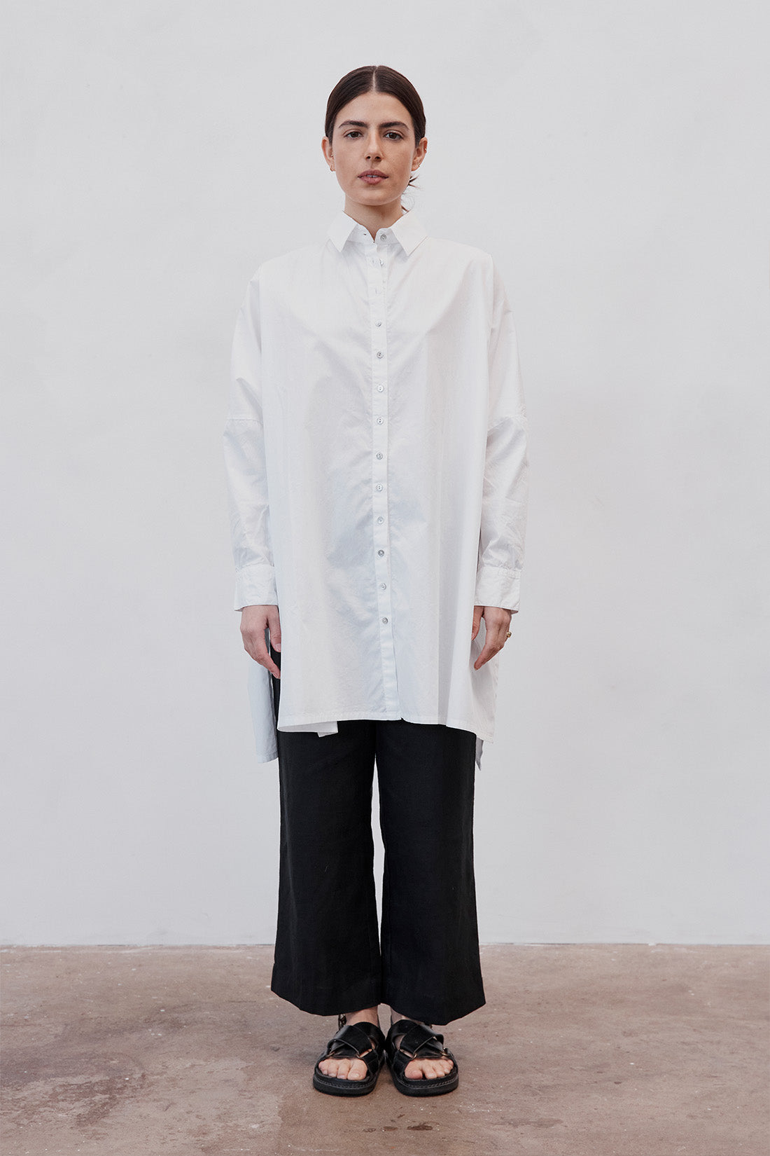 Oscar Oversized Cotton Poplin Shirt White | Pre Order