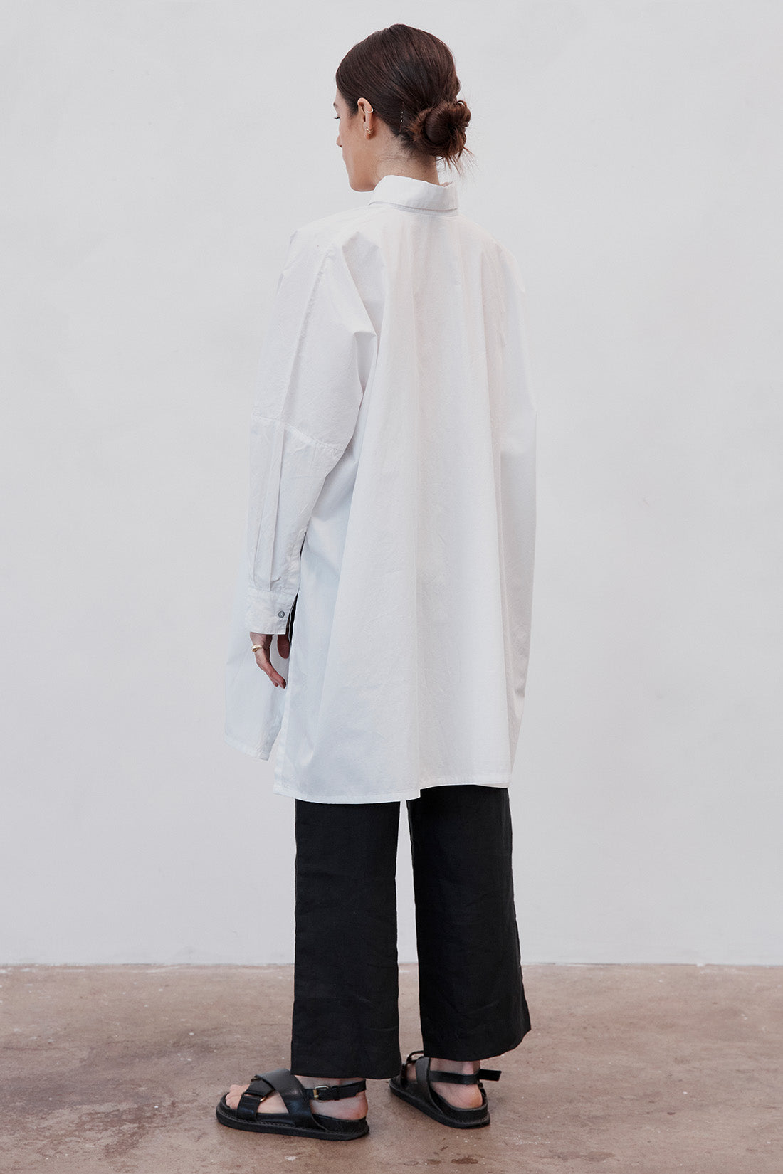 Oscar Oversized Cotton Poplin Shirt White