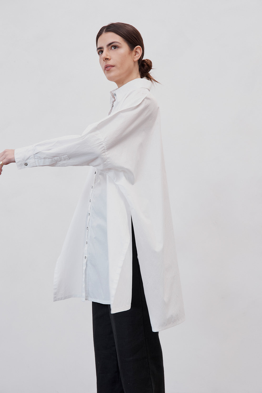 Oscar Oversized Cotton Poplin Shirt White