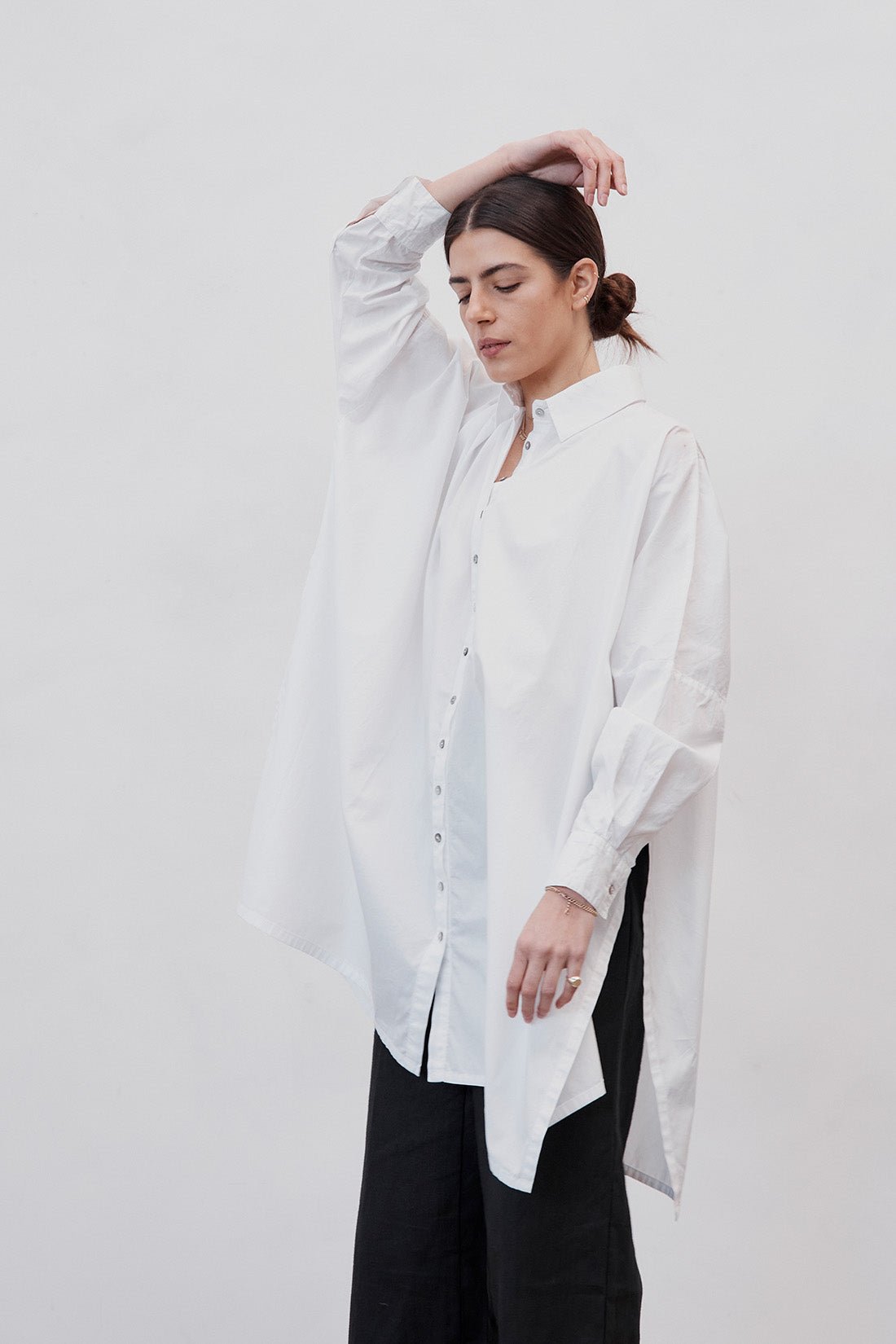 Oscar Oversized Cotton Poplin Shirt White | Pre Order