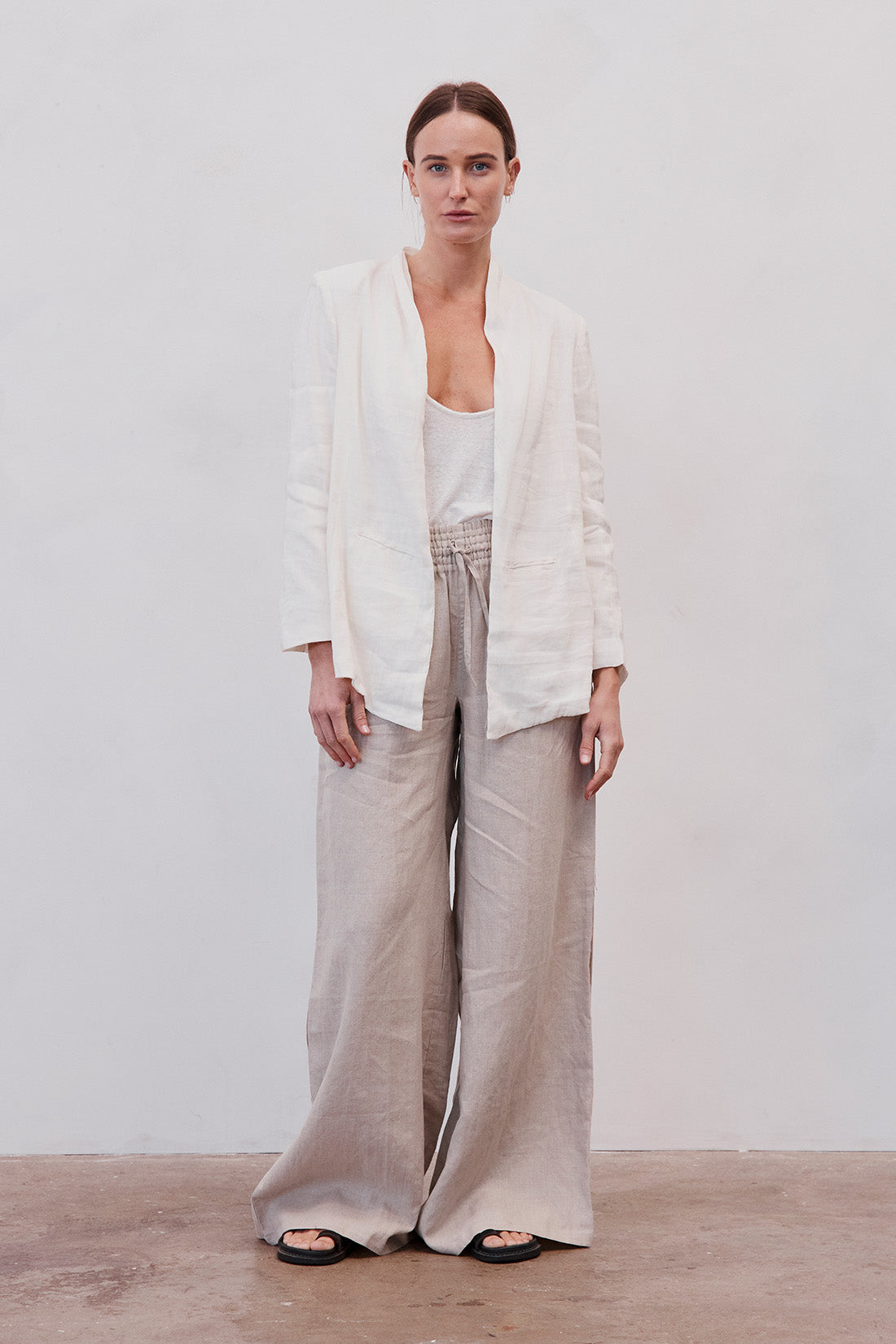 Samuel Silk Linen Blazer Ivory