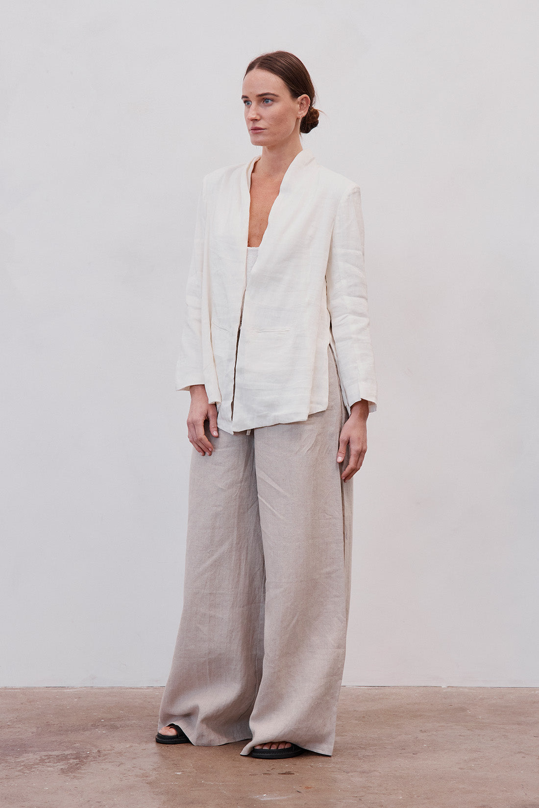 Samuel Silk Linen Blazer Ivory