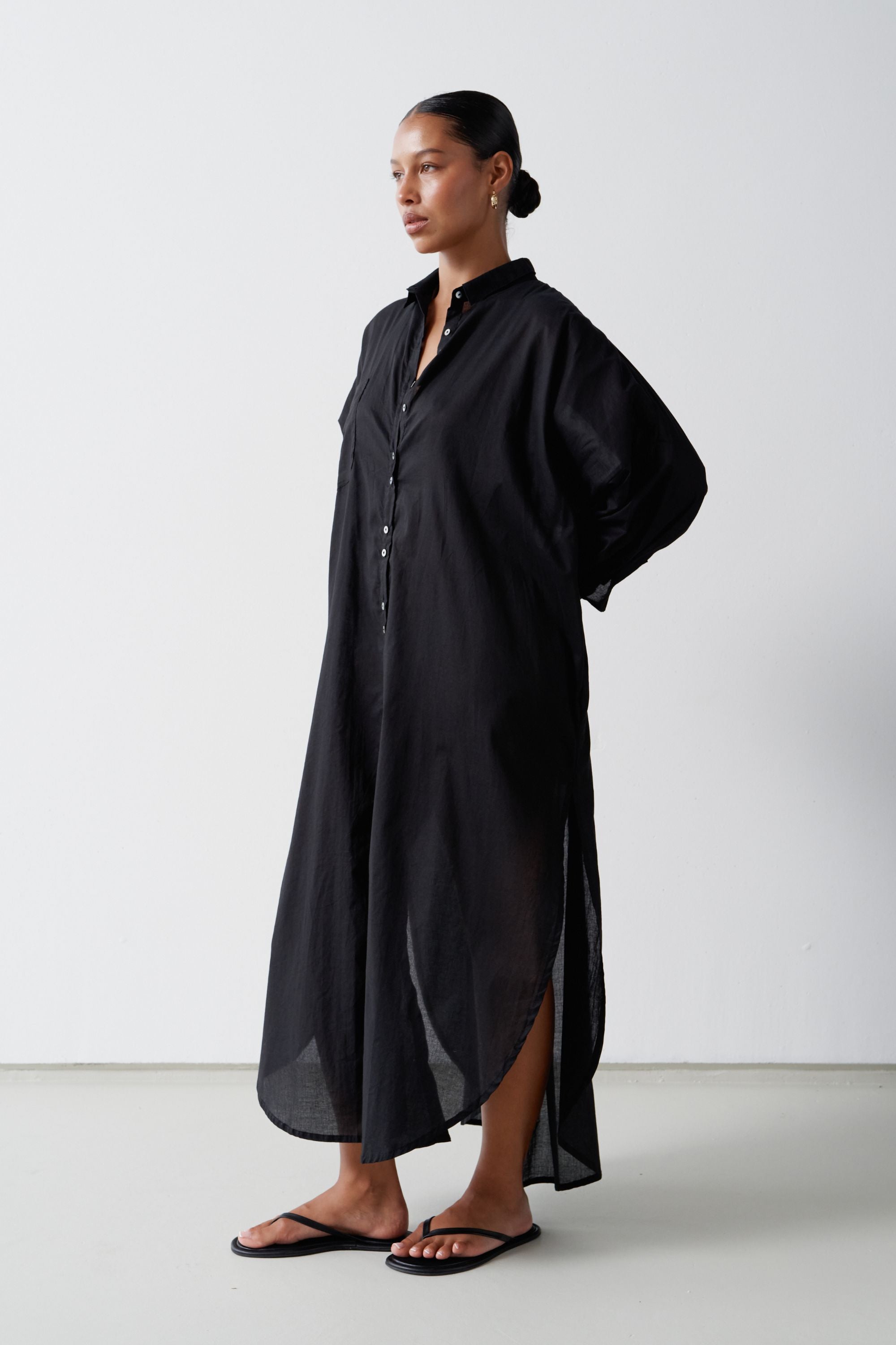 Santorini Shirt Dress Black