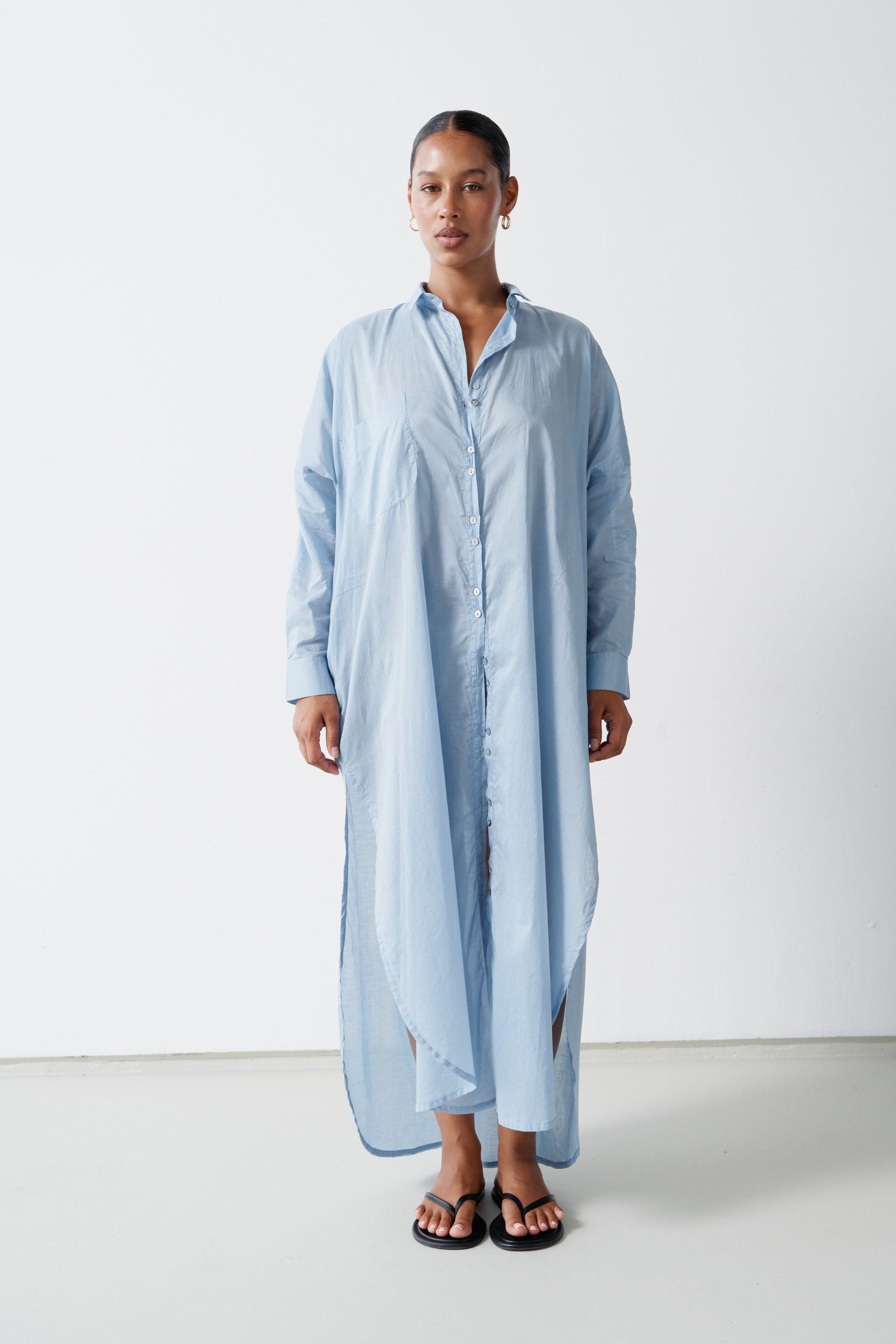 Santorini Shirt Dress Sky