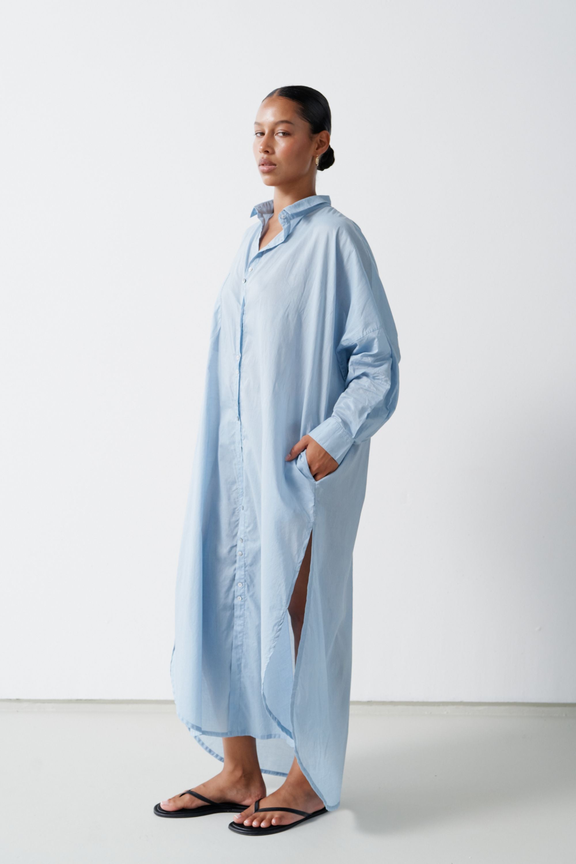 Santorini Shirt Dress Sky