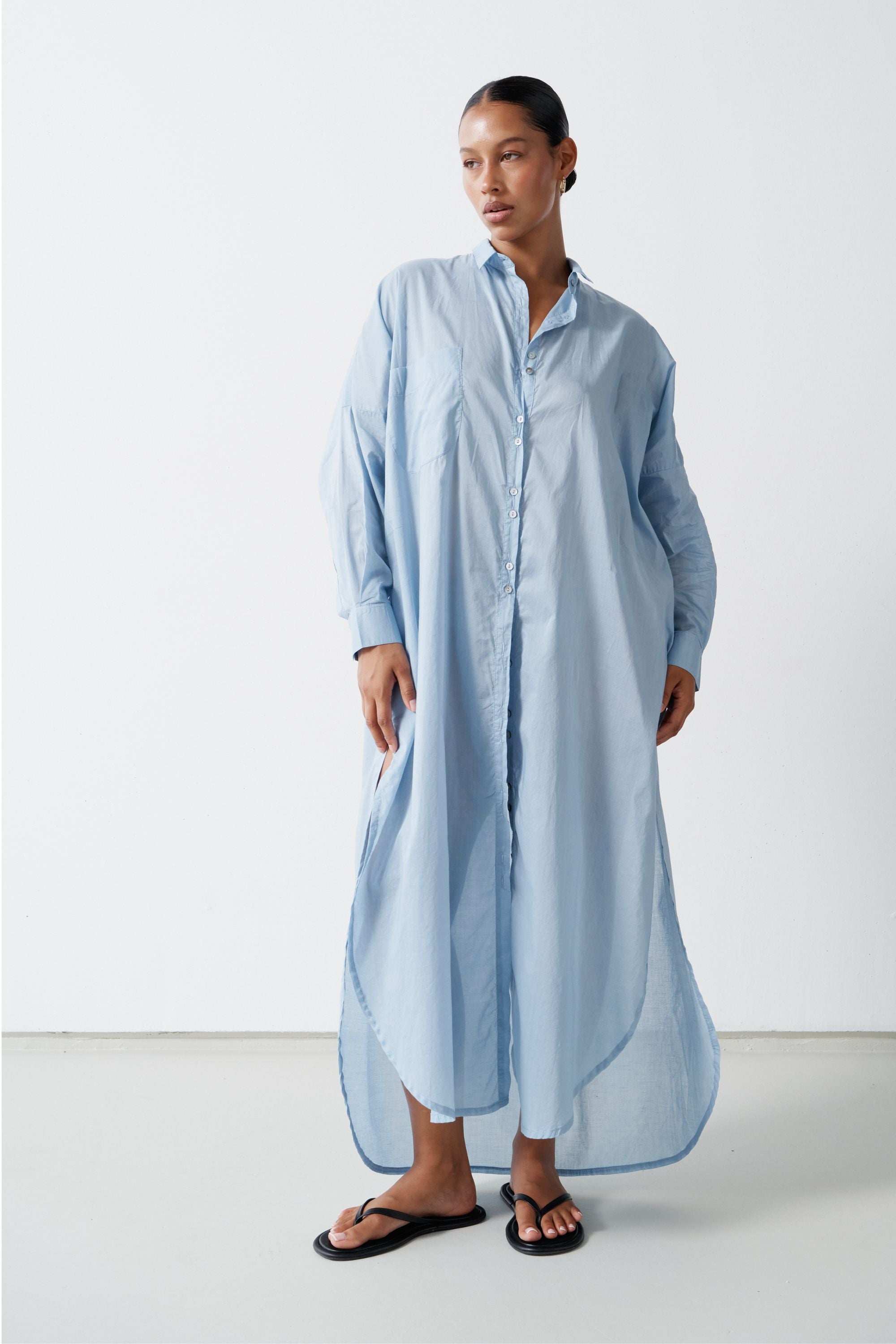 Santorini Shirt Dress Sky