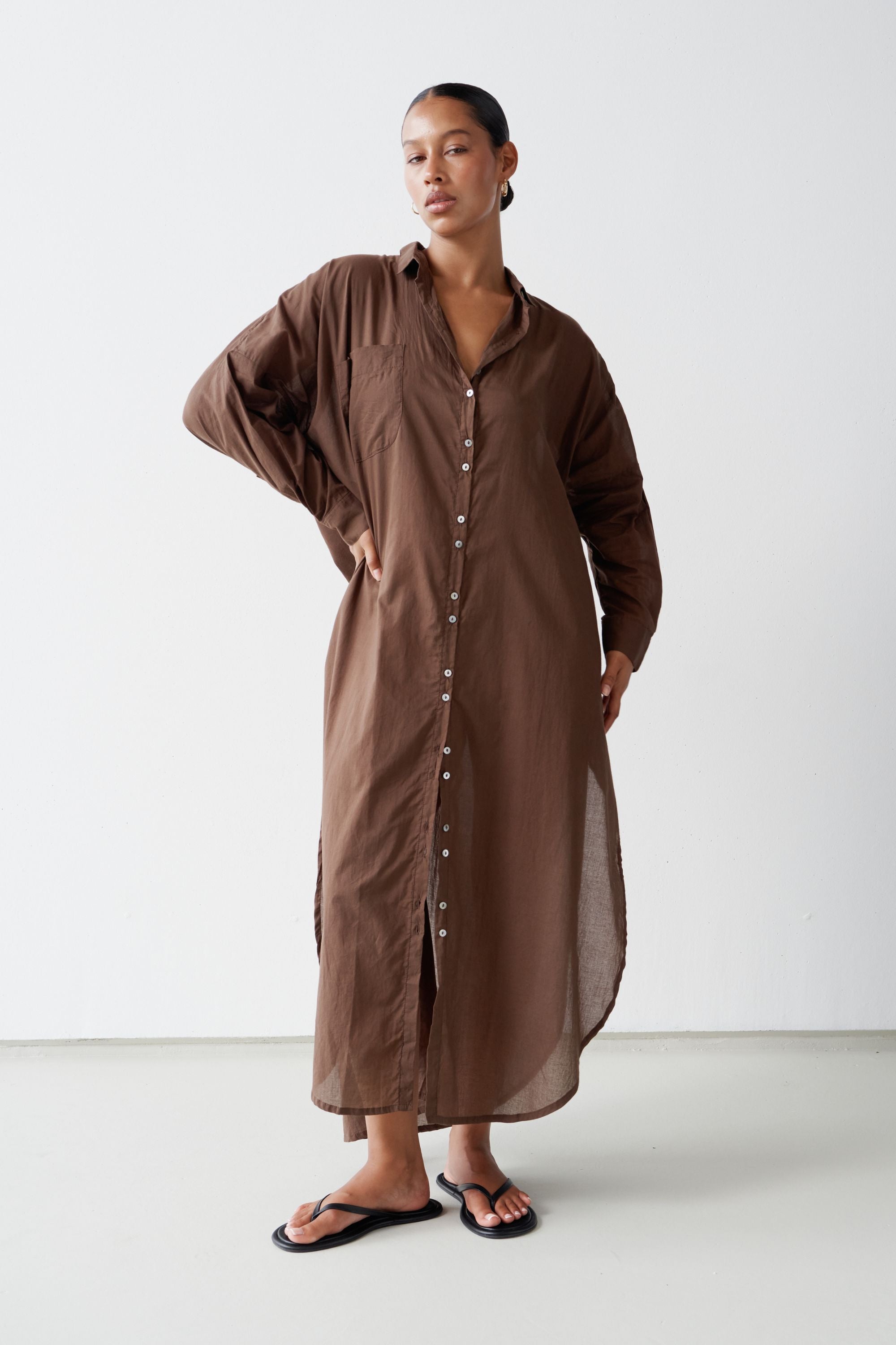 Santorini Shirt Dress Cacao