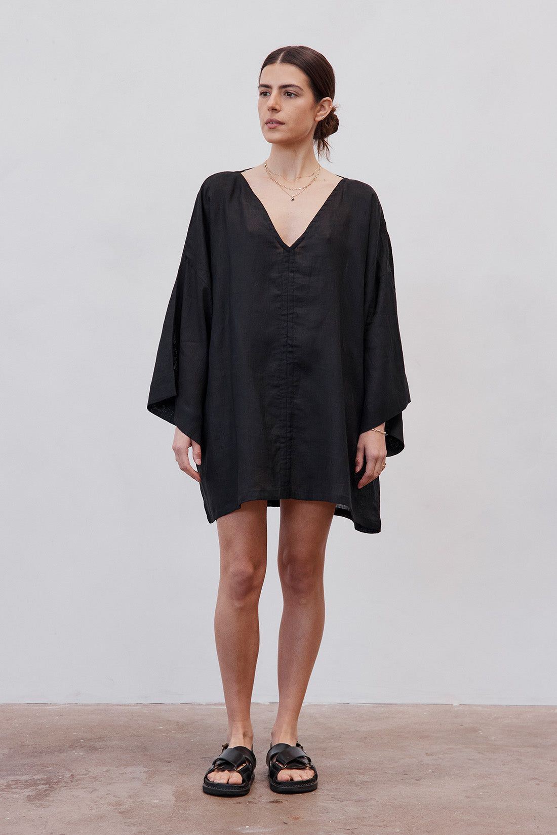 Sofia Linen Tunic Black