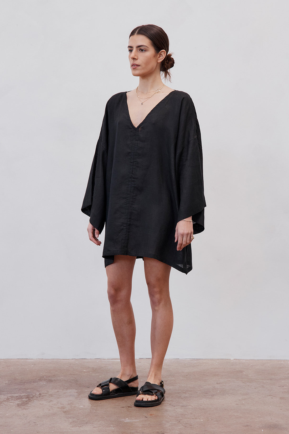 Sofia Linen Tunic Black