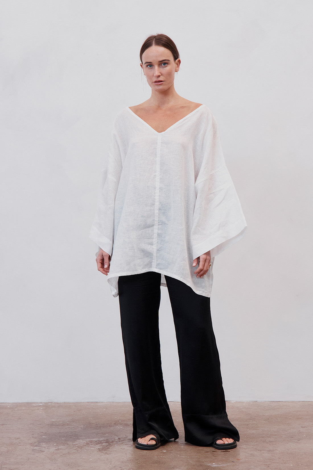 Sofia Linen Tunic White