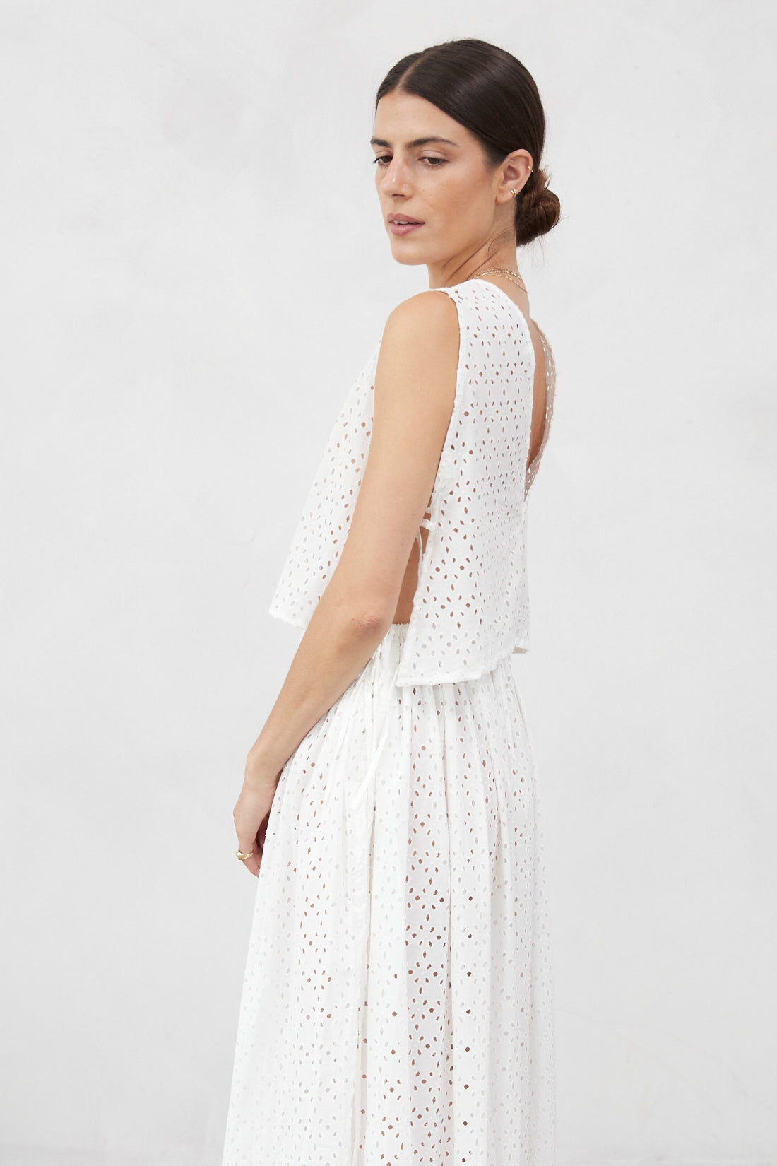 Tulum Anglaise Top White