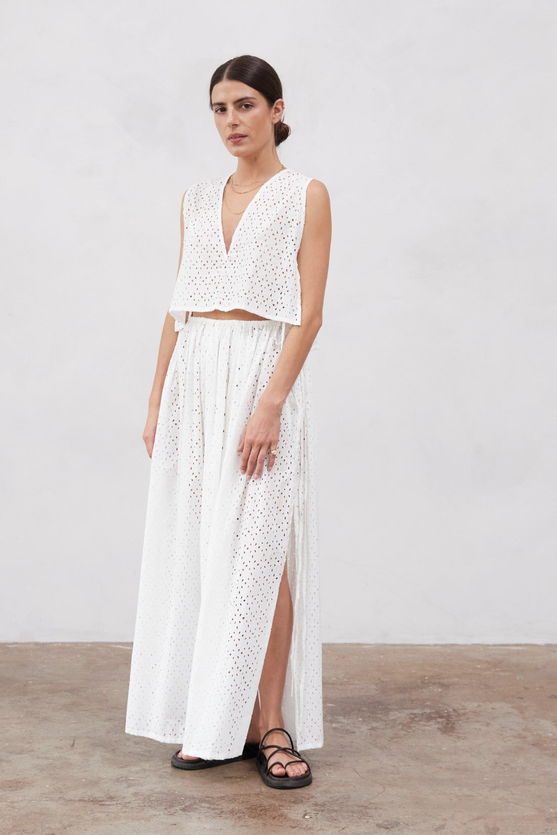 Tulum Anglaise Top White