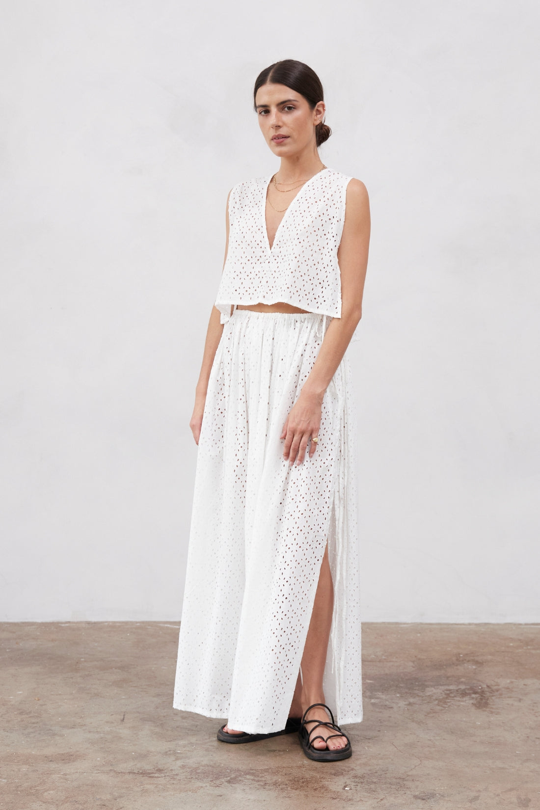 Tulum Anglaise Top White