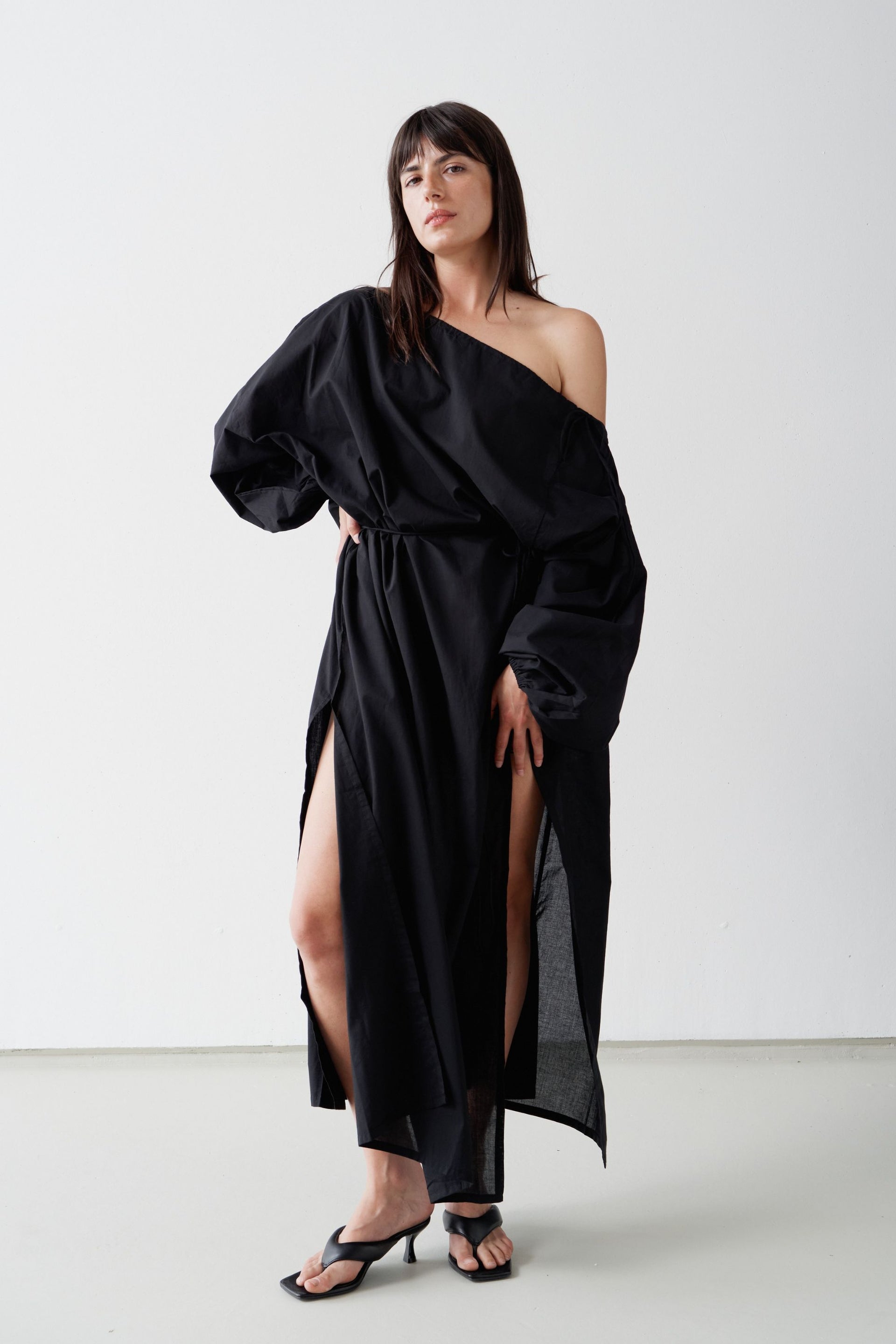 white christmas dresses Verona Organic Cotton Maxi Dress Black
