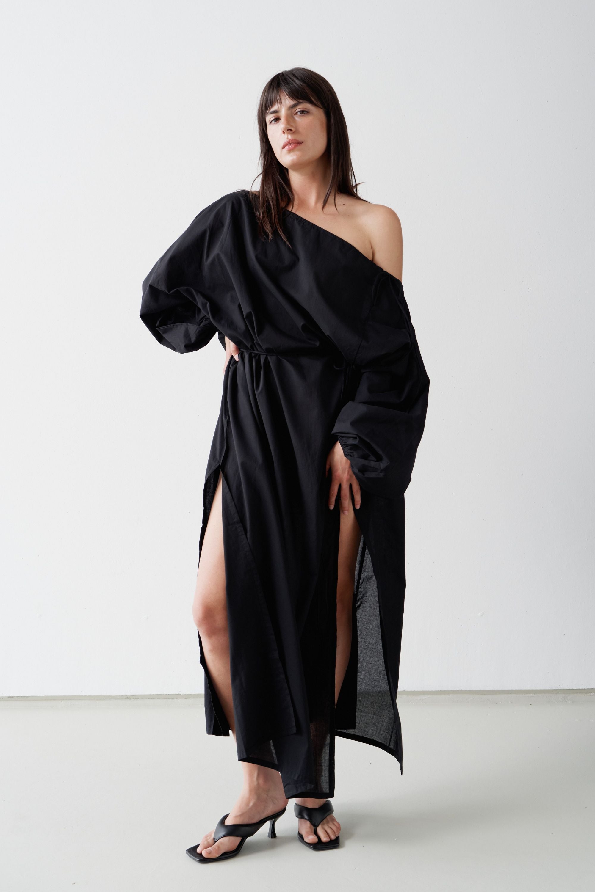 Verona Organic Cotton Maxi Dress Black