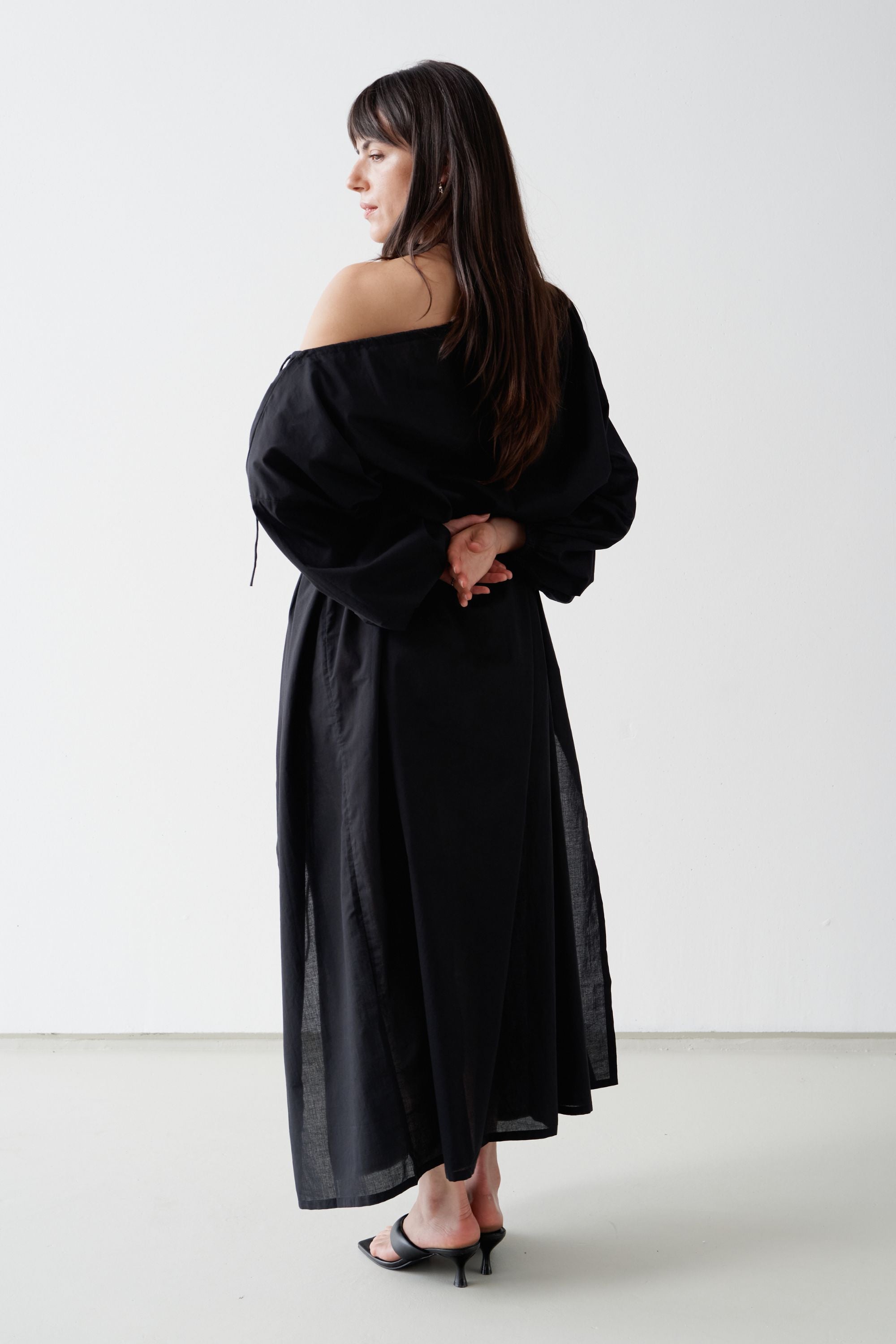 Verona Organic Cotton Maxi Dress Black