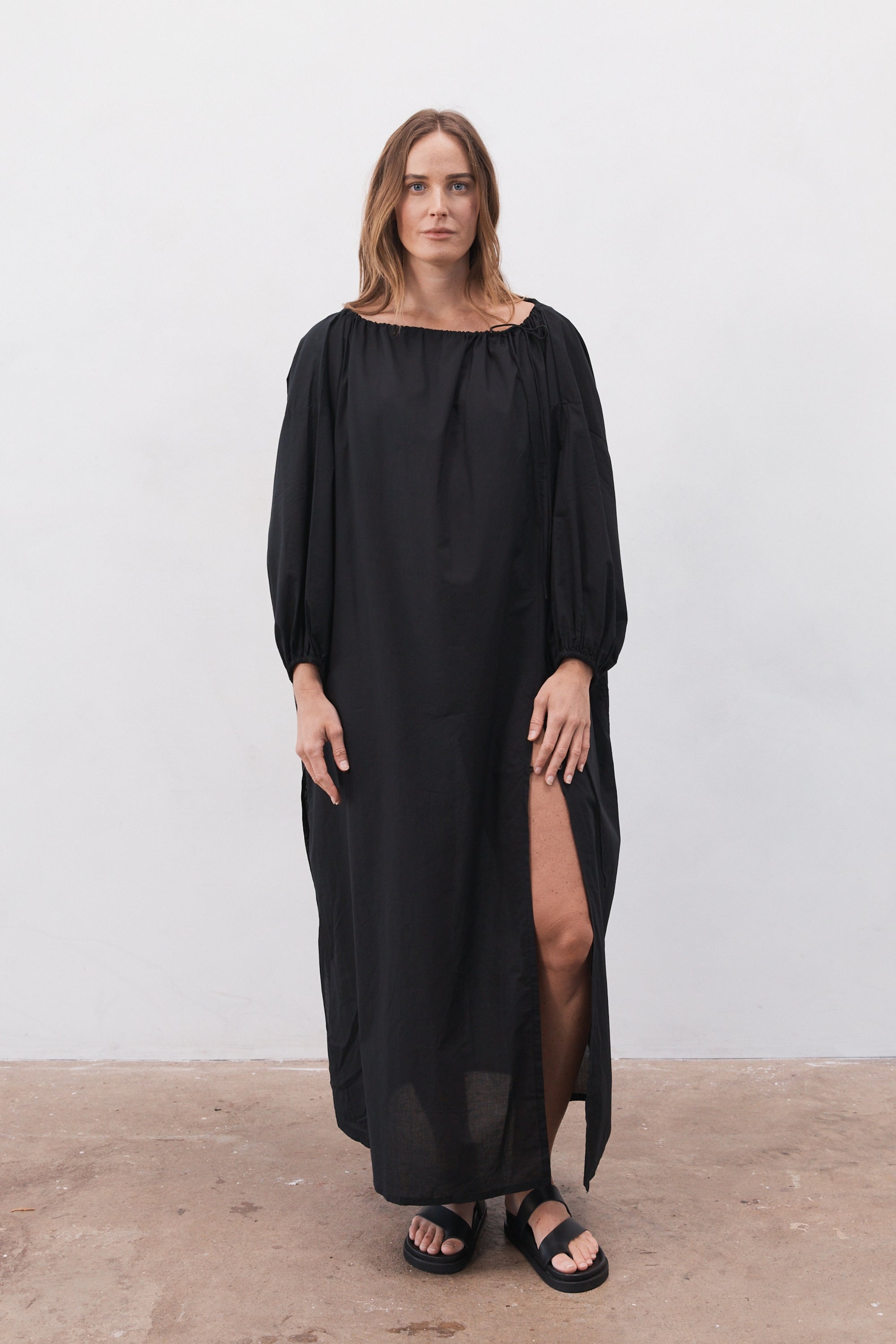 Verona Organic Cotton Maxi Dress Black