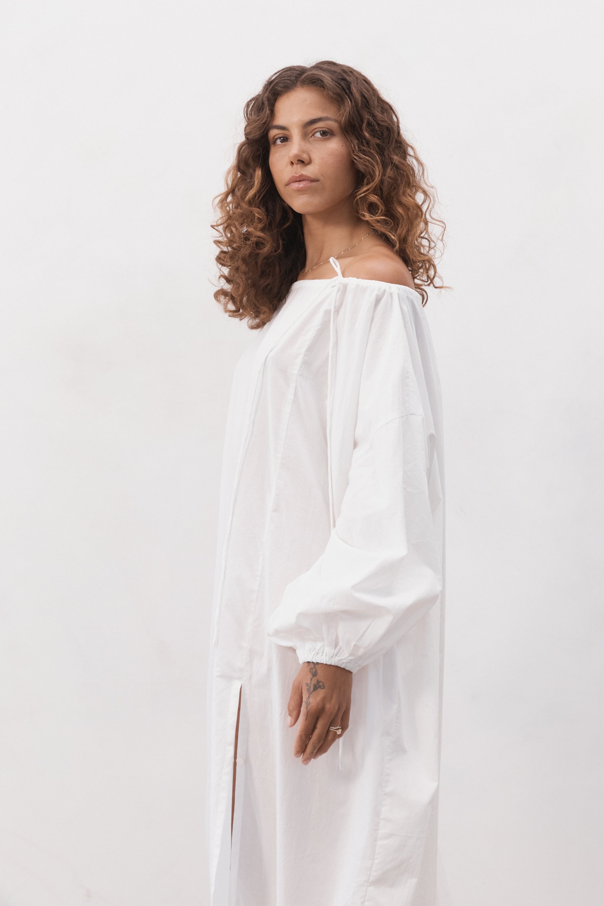 Verona Organic Cotton Maxi Dress White