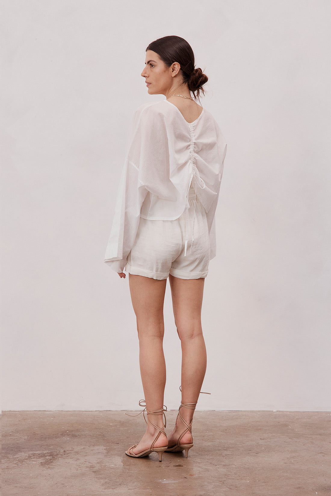 William Silk Linen Shorts Ivory