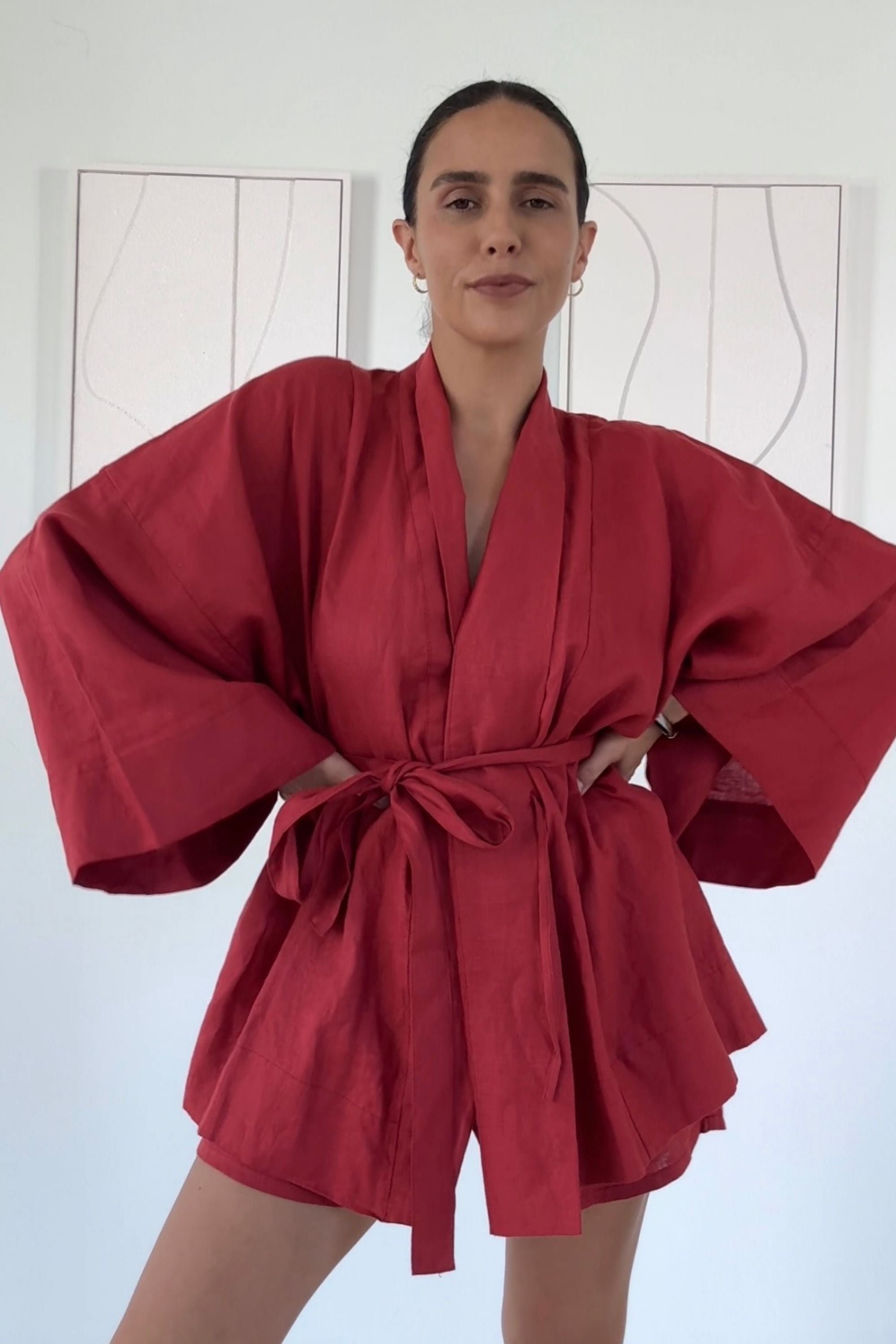 Anya Linen Kimono Desert — UNIKSPACE