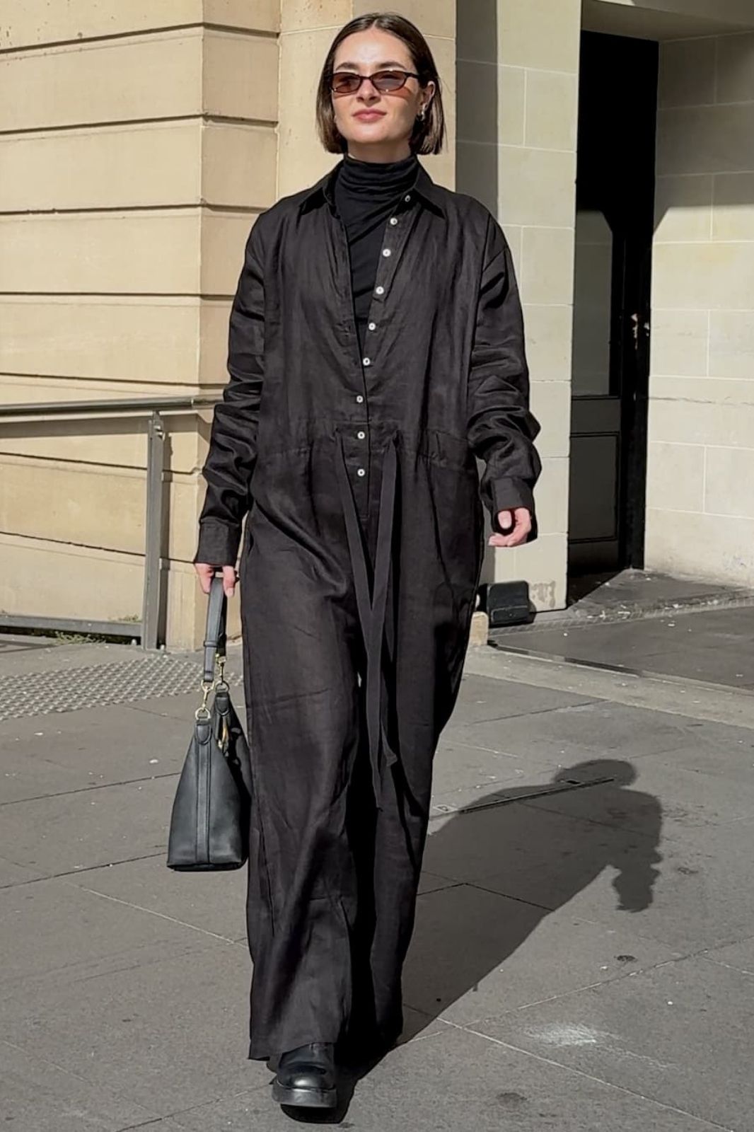 Kidd Linen Boilersuit Black — UNIKSPACE