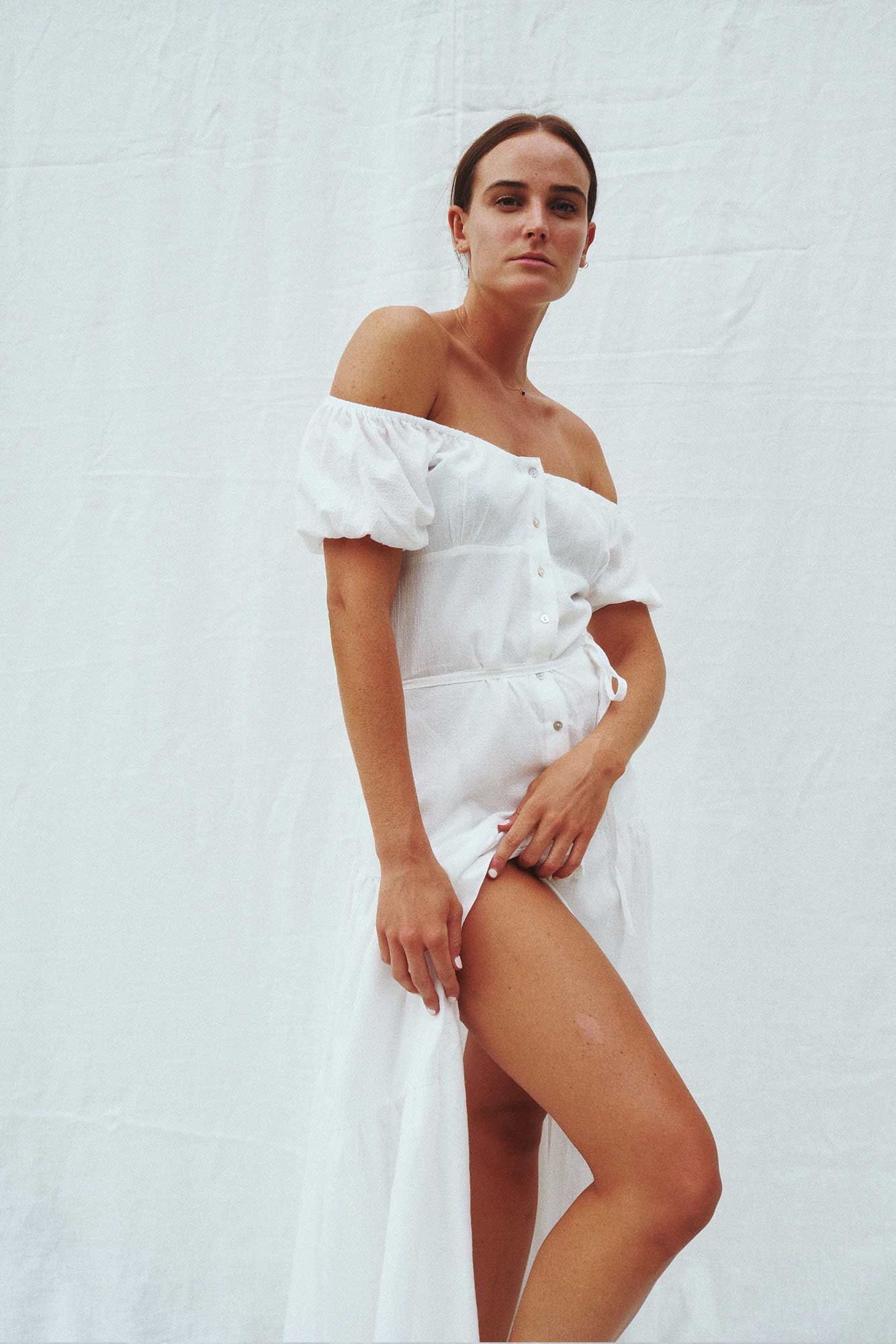 Isabella Off The Shoulder Dress White