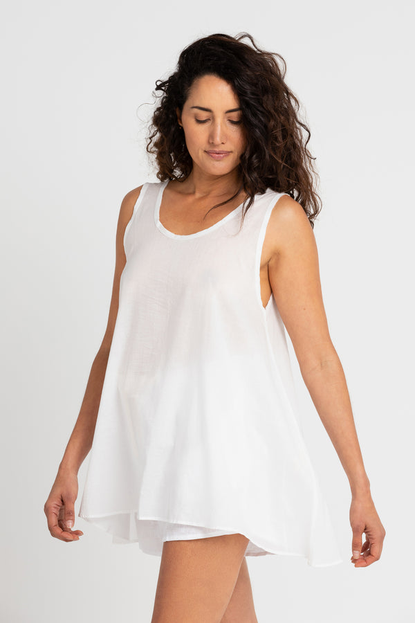 White Shelley A-Line Top, Women's Clothing, UNIKSPACE