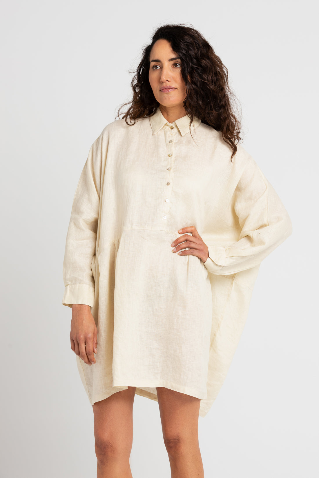 Shell Byron Oversized Linen Shirt, Women's Clothing, UNIKSPACE