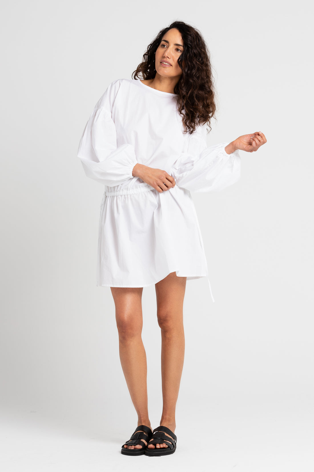 White Clara Mini Dress, Women's Clothing, UNIKSPACE