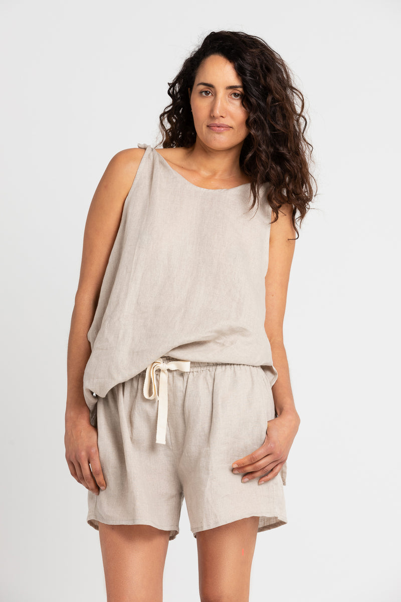 Sand Cooper Linen Shorts, Women's Clothing, UNIKSPACE