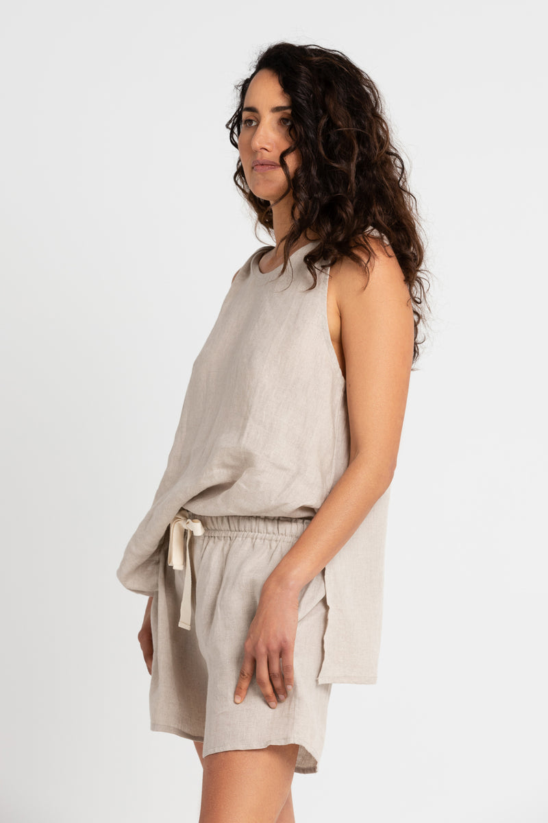 Sand Cooper Linen Shorts, Women's Clothing, UNIKSPACE