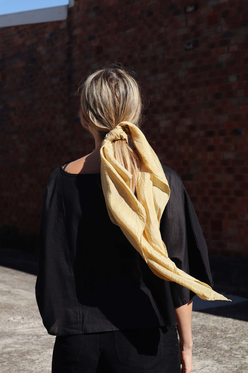 Plant Dyed Silk scarf - Cornsilk