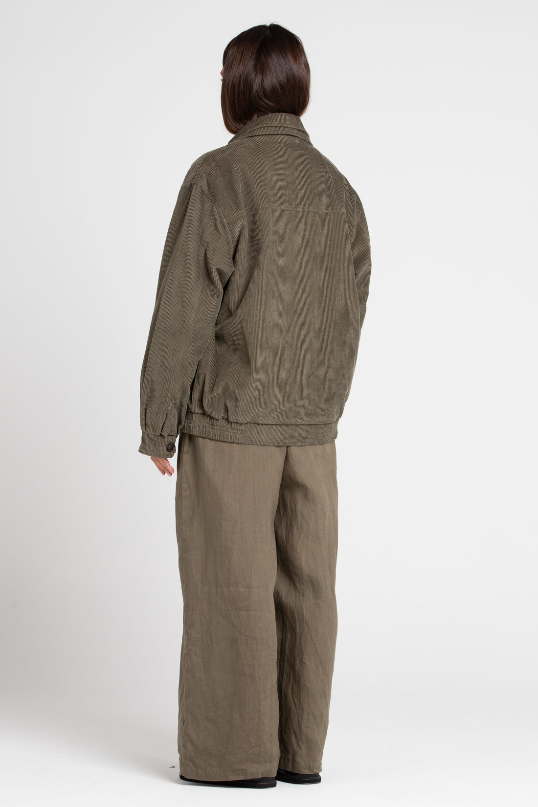 Olive Alfred Corduroy Bomber Jacket, Women's Clothing, UNIKSPACE